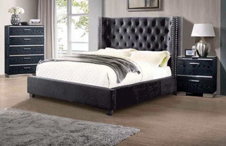 

    
Furniture of America Cayla Queen Panel Bed CM7779DG-Q Panel Bed Dark Gray CM7779DG-Q

