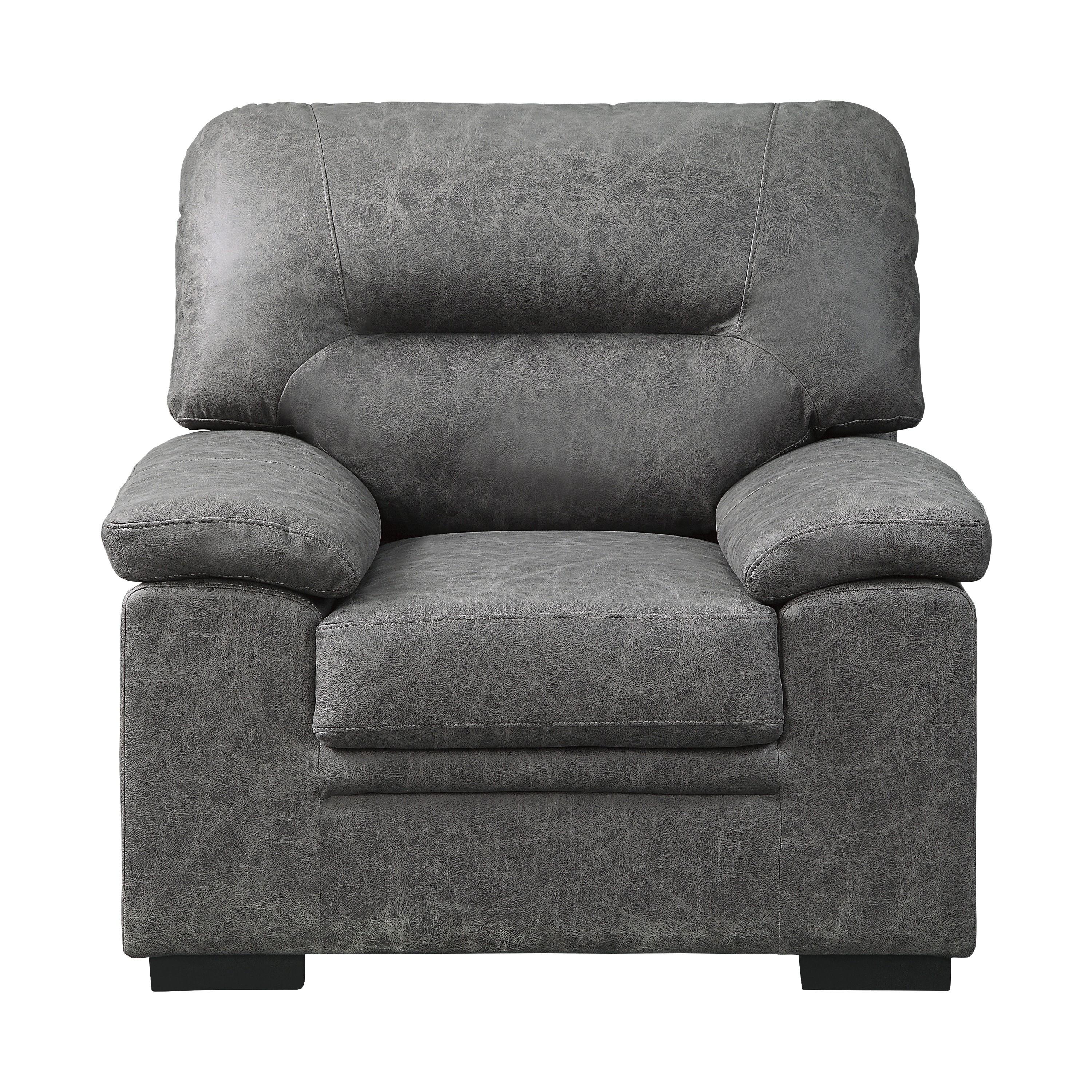 Transitional Arm Chair 9407DG-1 Michigan 9407DG-1 in Dark Gray Microfiber