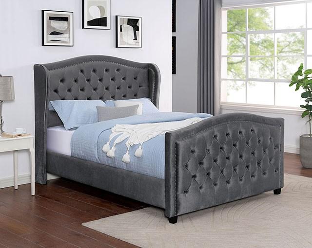 

    
Transitional Dark Gray Solid Wood King Sleigh Bed Furniture of America Kerran CM7454DG-EK
