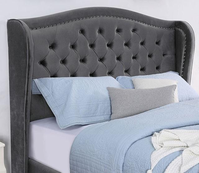 

    
Transitional Dark Gray Solid Wood Queen Sleigh Bed Furniture of America Kerran CM7454DG-Q

