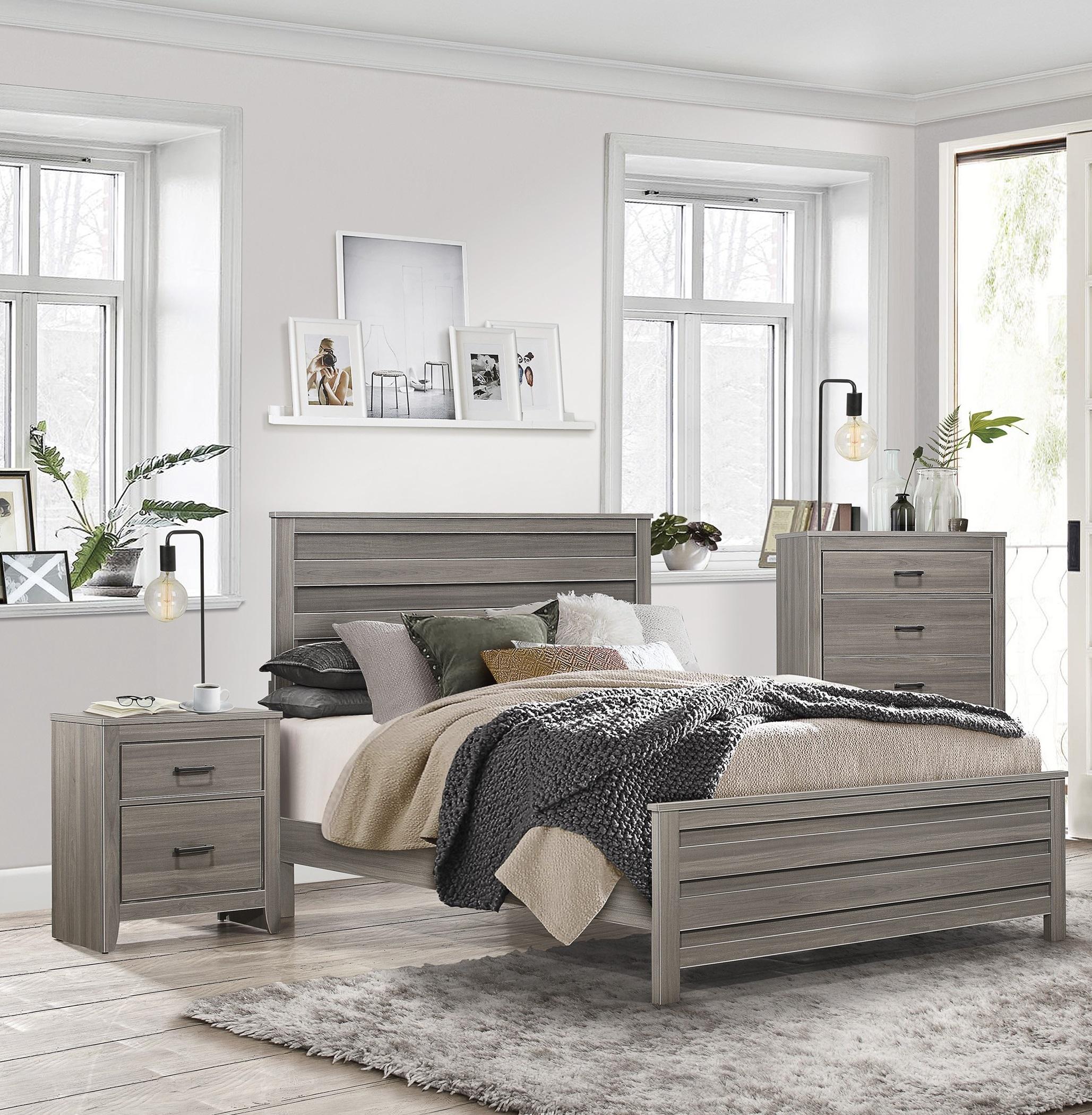 

    
Transitional Dark Gray Wood Full Bedroom Set 3pcs Homelegance 1902F-1* Waldorf
