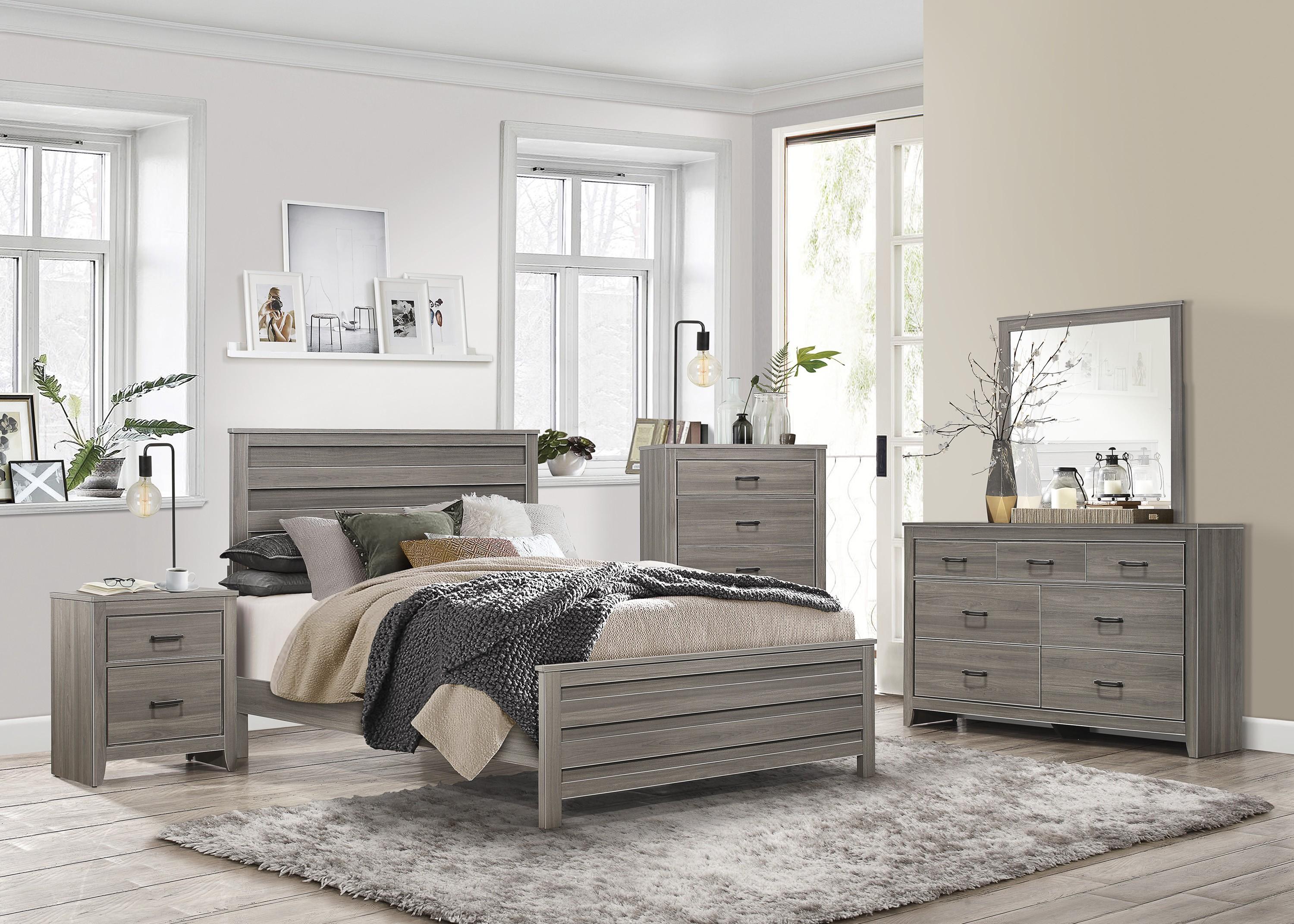 

    
Transitional Dark Gray Wood Full Bedroom Set 5pcs Homelegance 1902F-1* Waldorf
