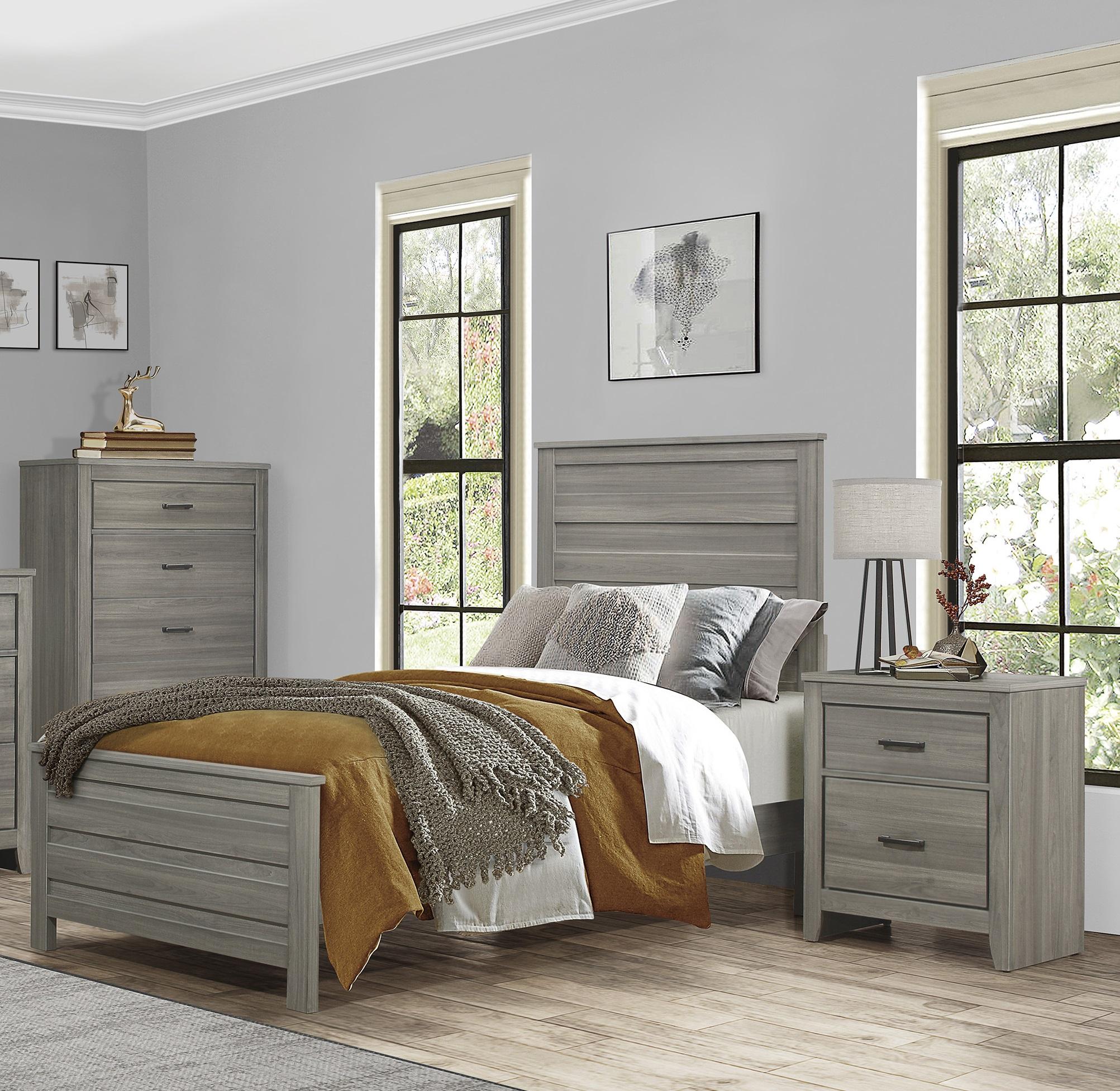 Transitional Bedroom Set 1902T-1-3PC Waldorf 1902T-1-3PC in Dark Gray 