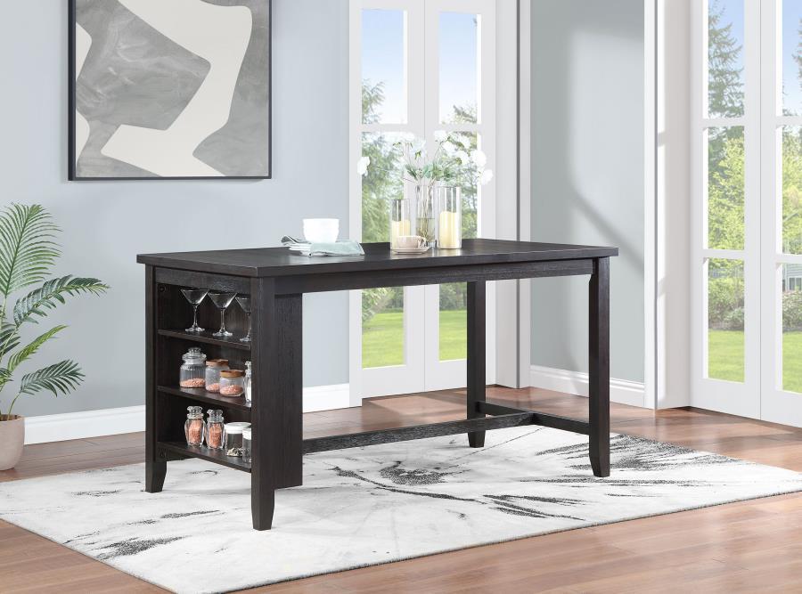 

    
Transitional Dark Grey Wood Counter Height Dining Table Coaster Elliston 121168
