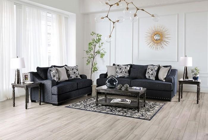 Transitional Sofa and Loveseat Set SM1218-SF-2PC Sonora SM1218-SF-2PC in Navy 