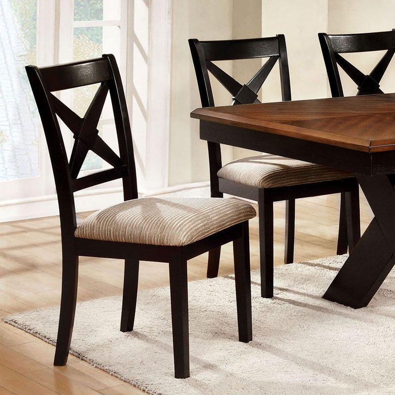 

    
Transitional Dark Oak & Beige Solid Wood Dining Room Set 7pcs Furniture of America Liberta
