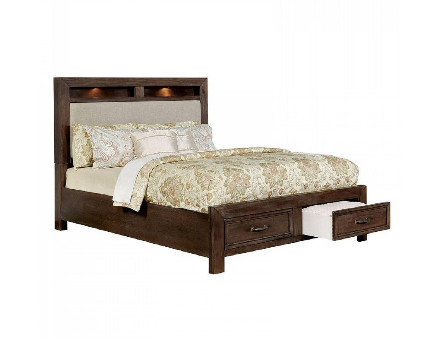 

    
Transitional Dark Oak Solid Wood CAL Bedroom Set 3pcs Furniture of America CM7365A Tywyn
