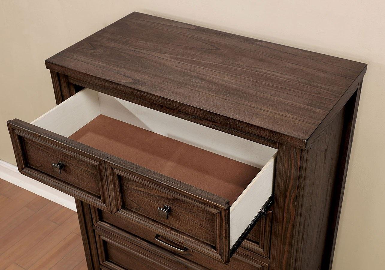 

    
 Shop  Transitional Dark Oak Solid Wood CAL Bedroom Set 6pcs Furniture of America CM7365A Tywyn
