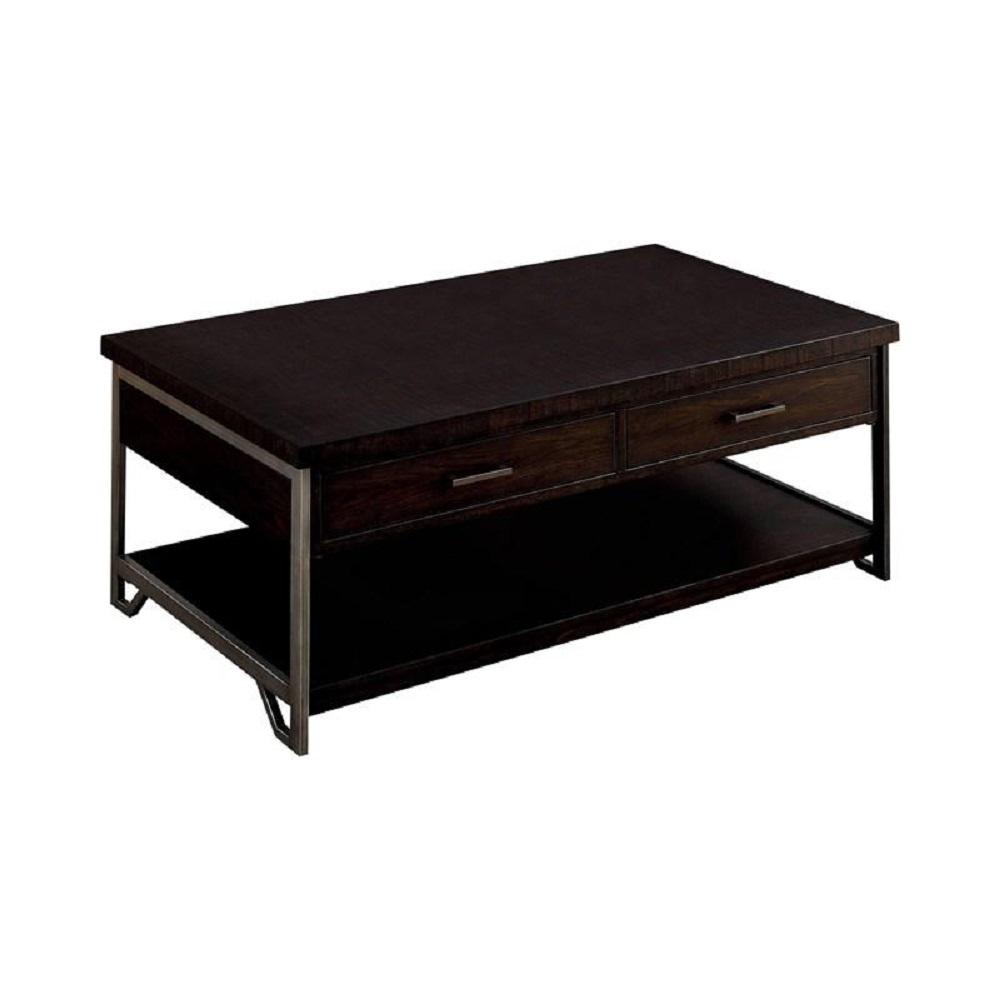 

    
Transitional Dark Oak Solid Wood Coffee Table Set 3pcs Furniture of America Wasta
