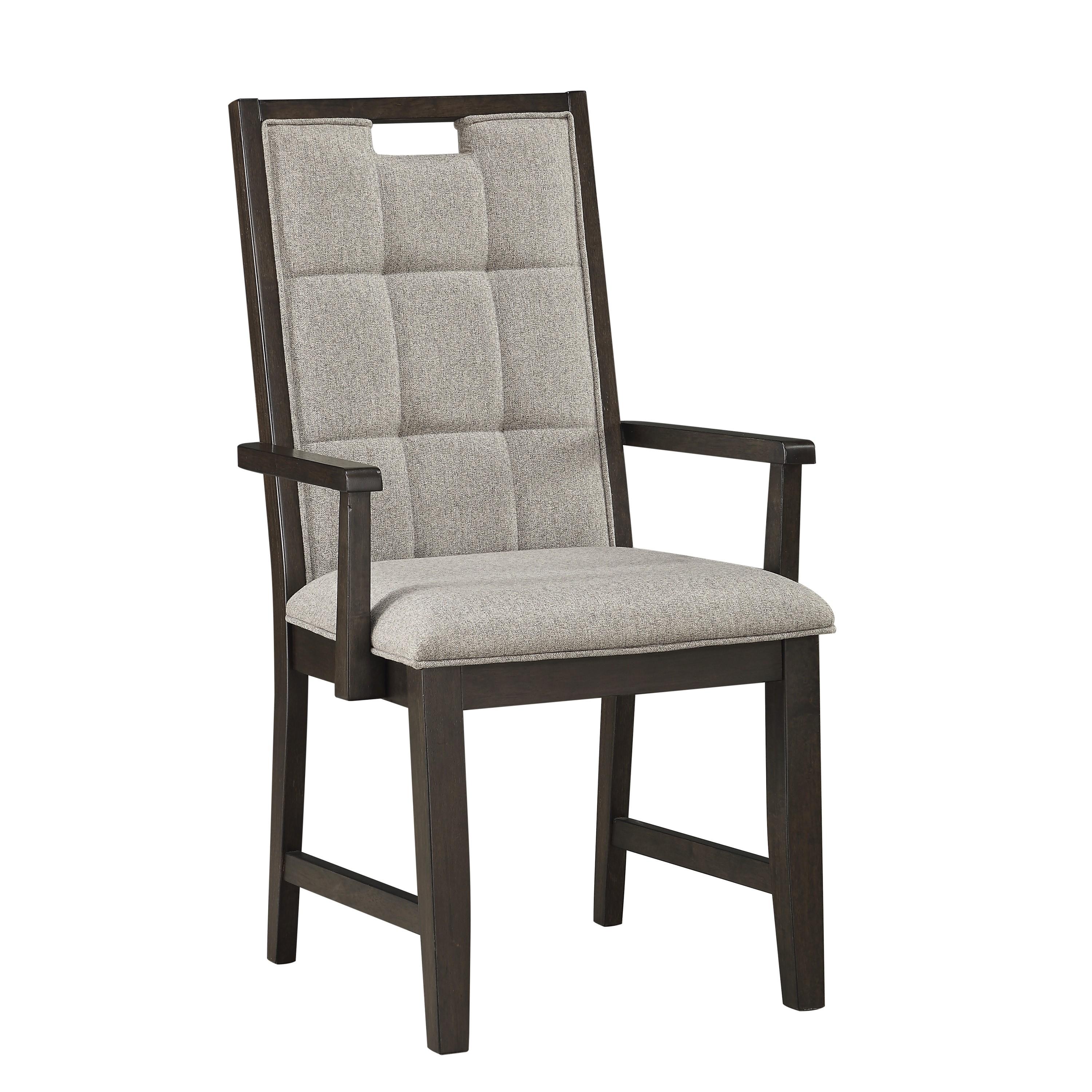 Transitional Arm Chair Set 5654A Rathdrum 5654A in Dark Oak Polyester