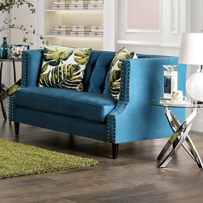 

    
Furniture of America SM2219-SF-2PC Azuletti Sofa and Loveseat Set Blue SM2219-SF-2PC
