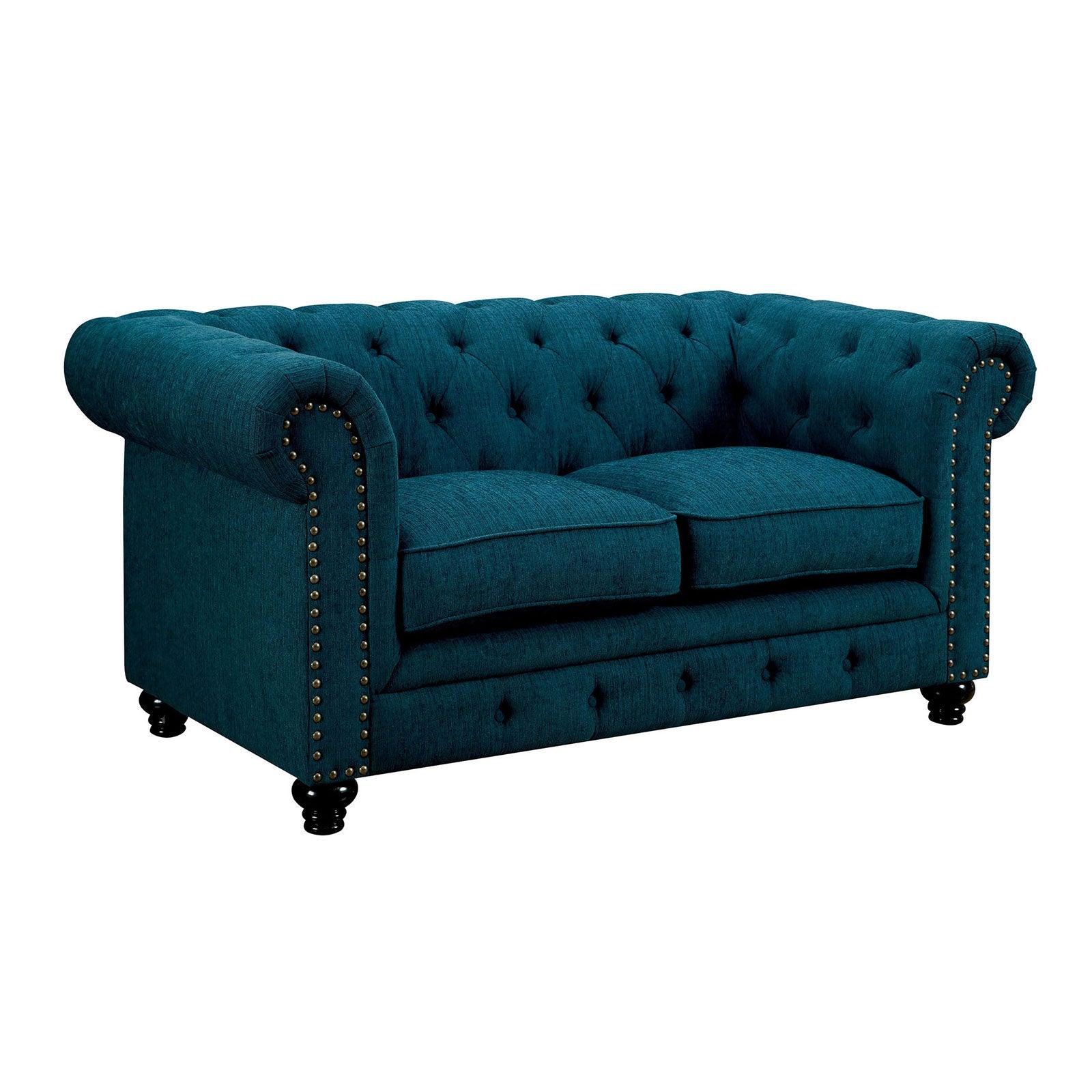 

    
Furniture of America CM6269TL-3PC Stanford Sofa Loveseat and Chair Set Teal CM6269TL-3PC
