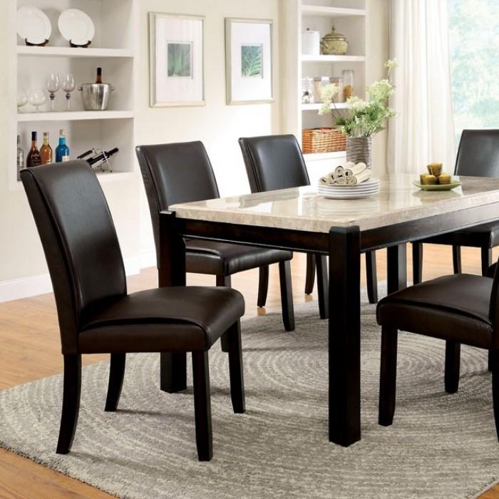 

    
Transitional Dark Walnut & Ivory Genuine Marble Dining Table Furniture of America CM3823T Gladstone
