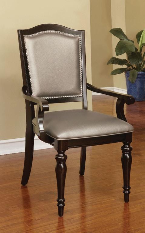 

    
Transitional Dark Walnut & Pewter Solid Wood Arm Chairs Set 2pcs Furniture of America CM3970GL-SC-2PK Harrington
