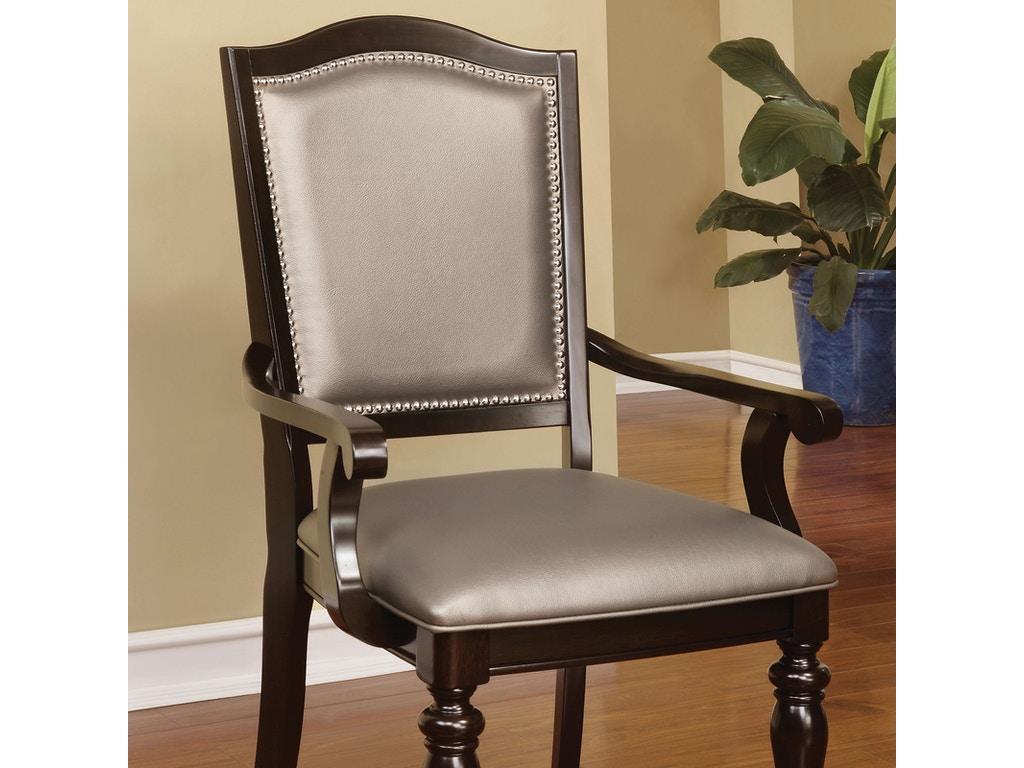 Furniture of America CM3970GL-AC-2PK Harrington Dining Arm Chair