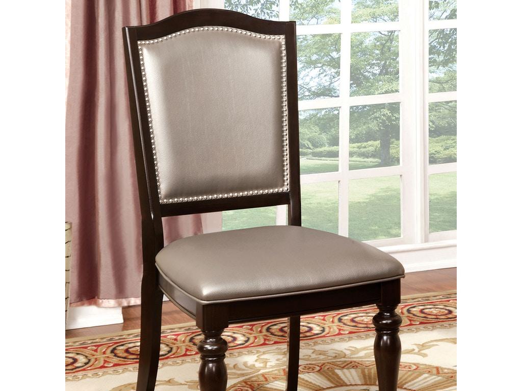 Transitional Dining Side Chair CM3970GL-SC-2PK Harrington CM3970GL-SC-2PK in Brown Leatherette