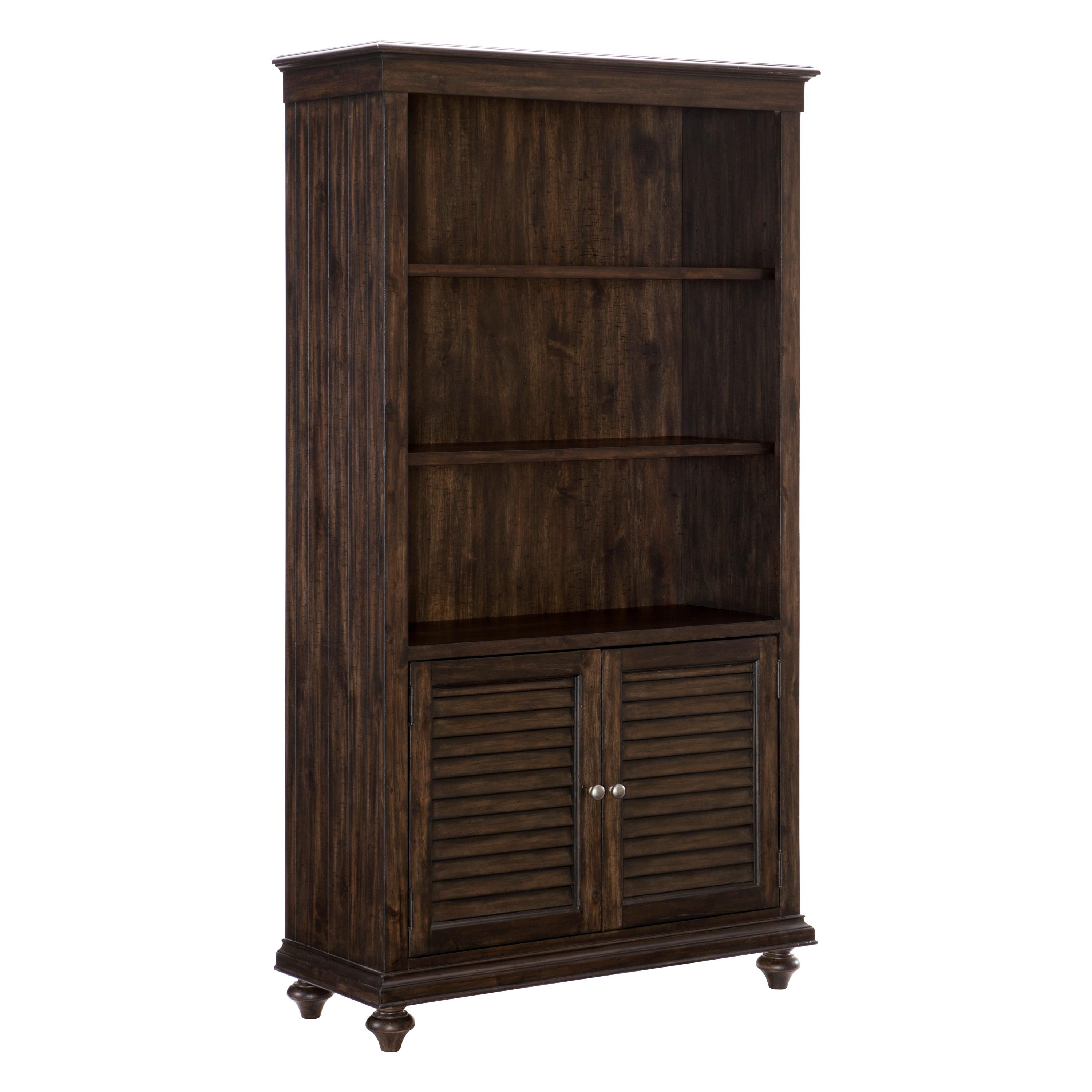 

    
Transitional Driftwood Charcoal Wood Bookcase Homelegance 1689-18 Cardano
