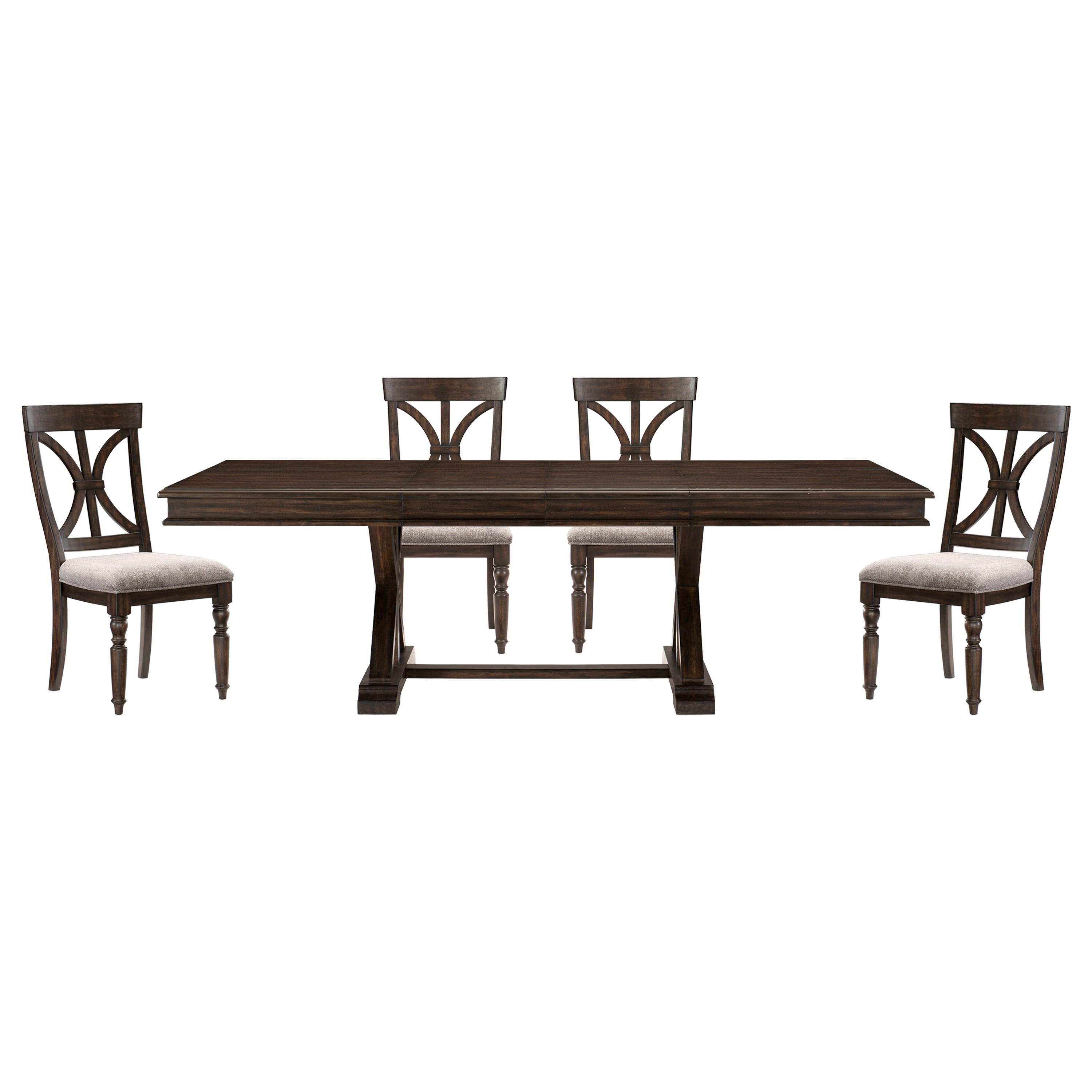 Transitional Dining Room Set 1689-96*5PC Cardano 1689-96*5PC in Charcoal 