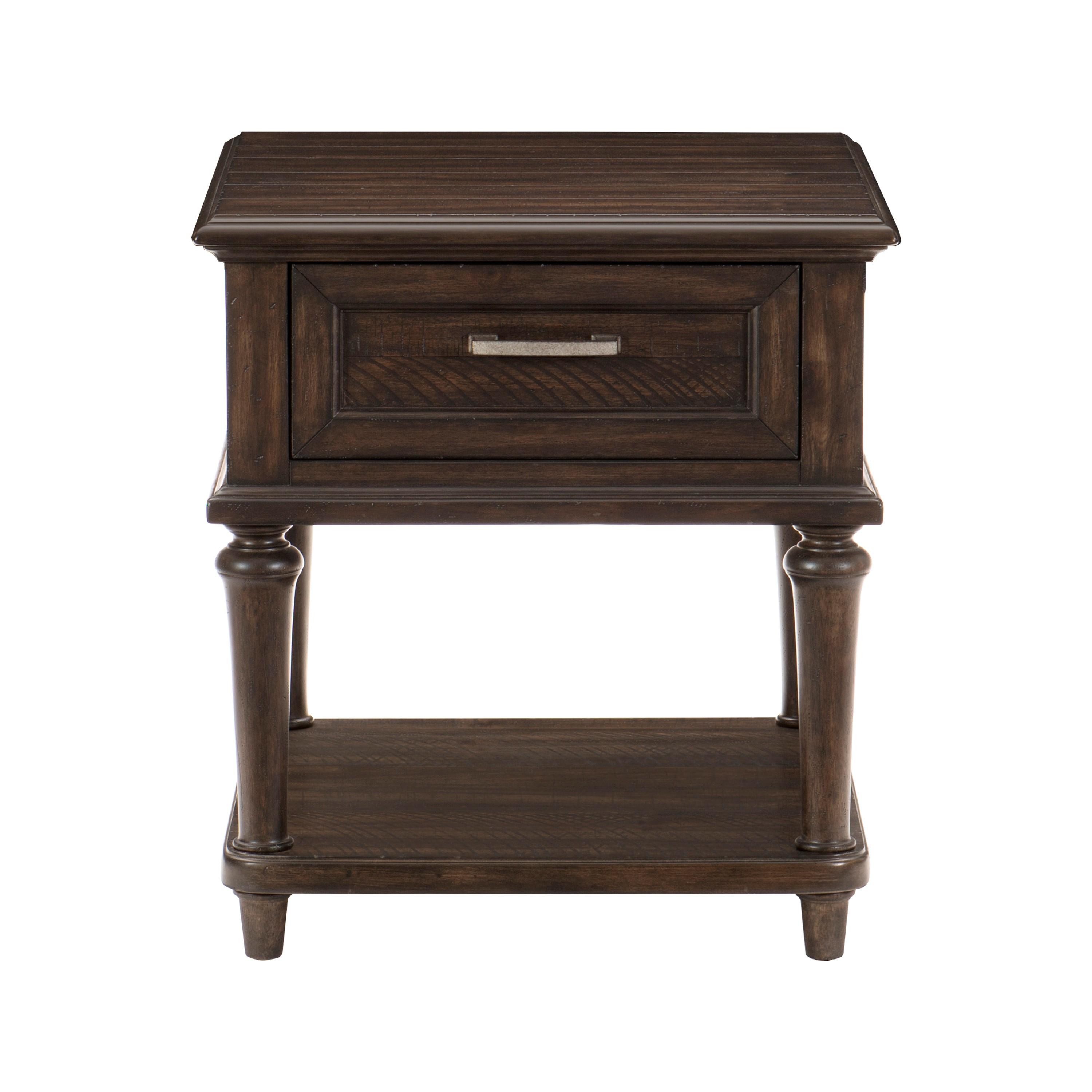 

    
Transitional Driftwood Charcoal Wood End Table Homelegance 1689-04 Cardano
