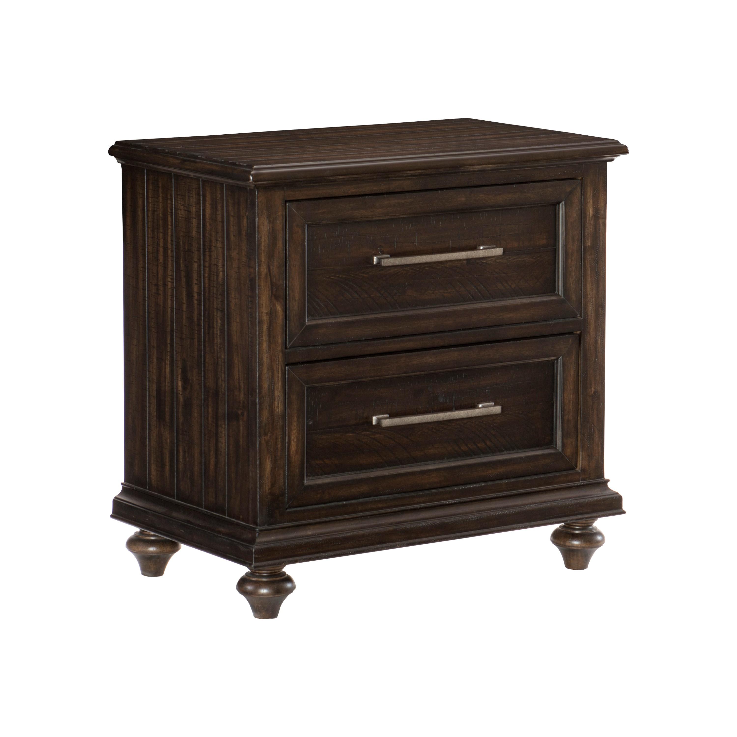

    
Transitional Driftwood Charcoal Wood Nightstand Homelegance 1689-4 Cardano
