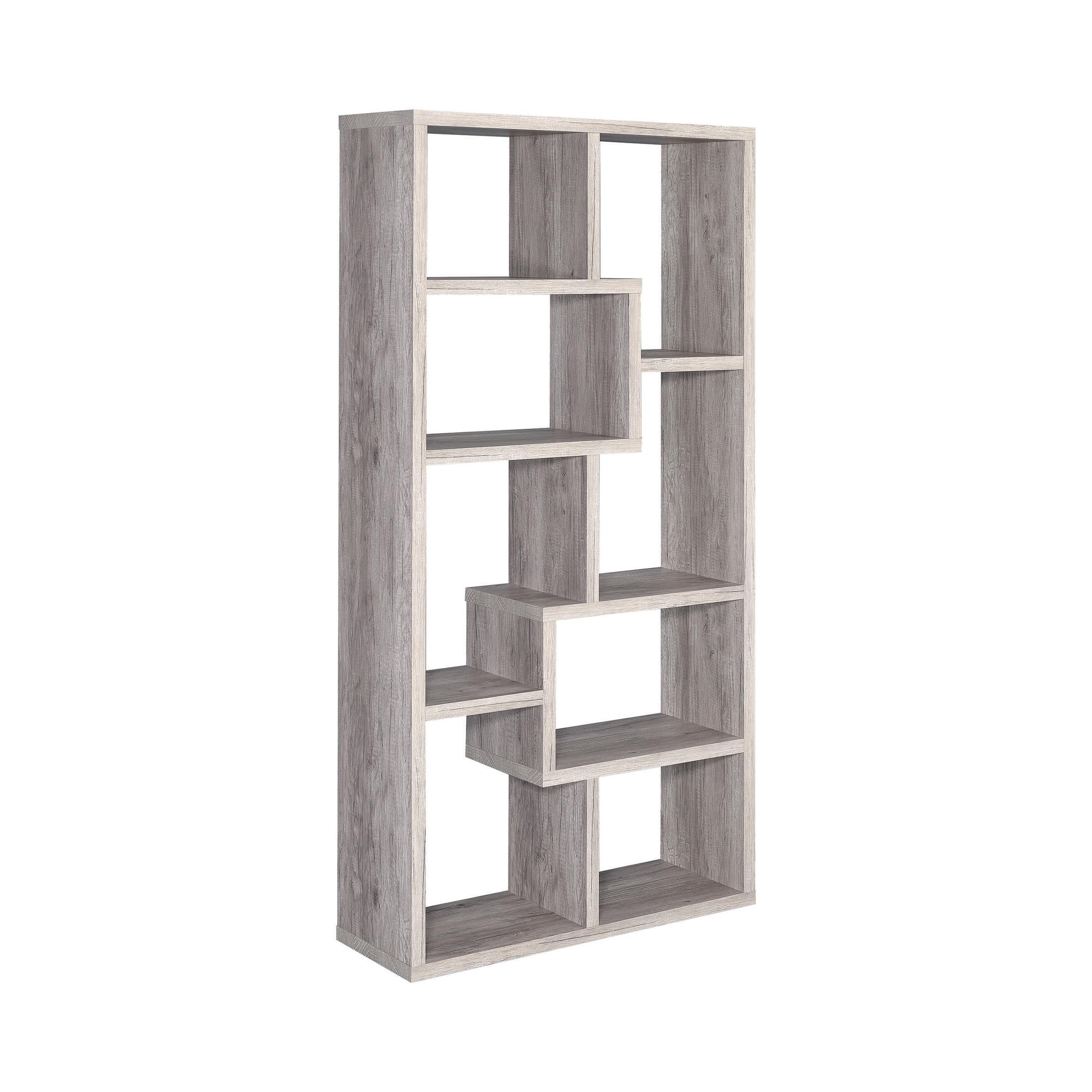 

    
Transitional Driftwood Gray Wood Bookcase Coaster 801137 Theo
