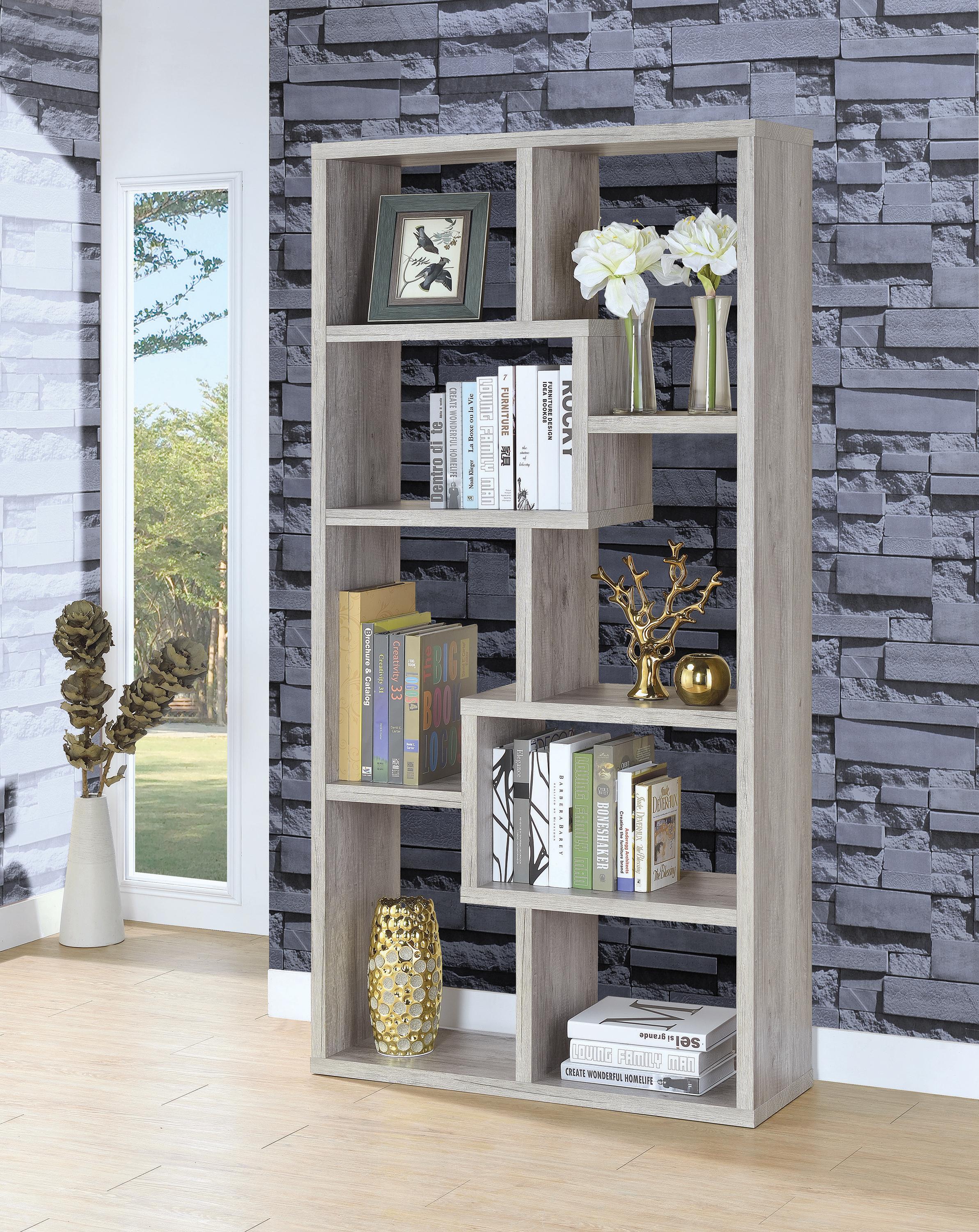 

                    
Coaster 801137 Theo Bookcase Driftwood  Purchase 
