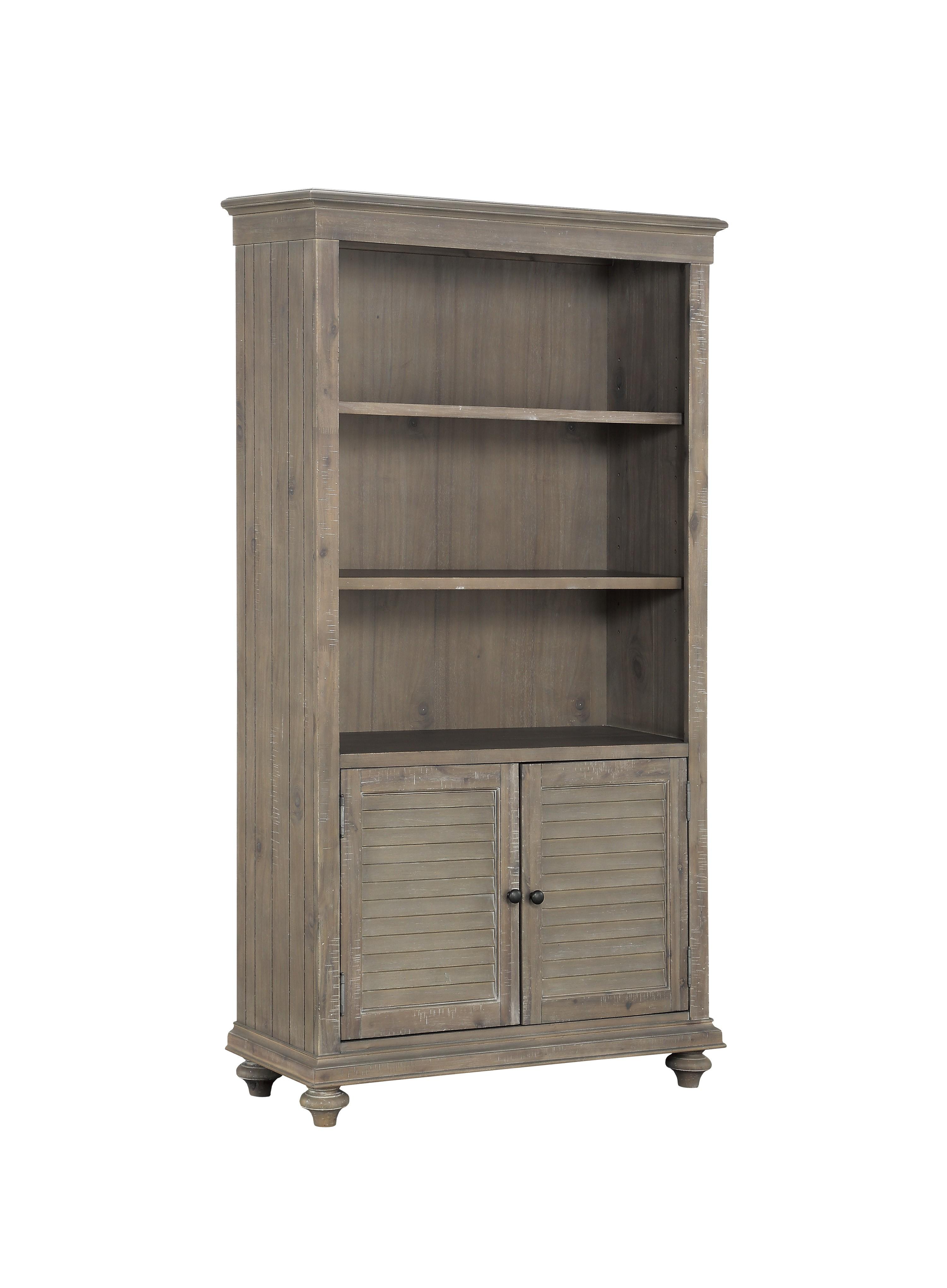 

    
Transitional Driftwood Light Brown Wood Bookcase Homelegance 1689BR-18 Cardano
