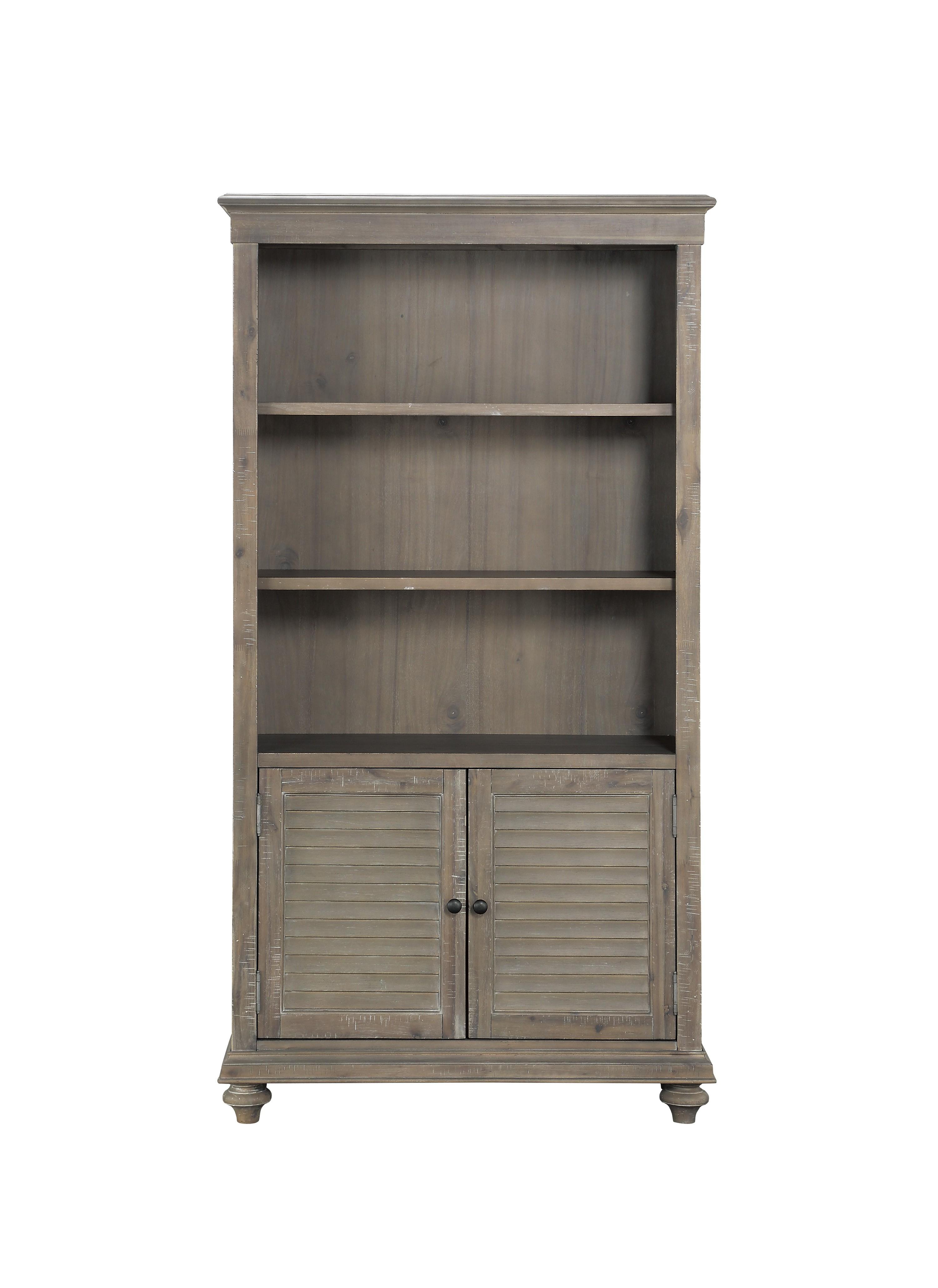 

    
Transitional Driftwood Light Brown Wood Bookcase Homelegance 1689BR-18 Cardano
