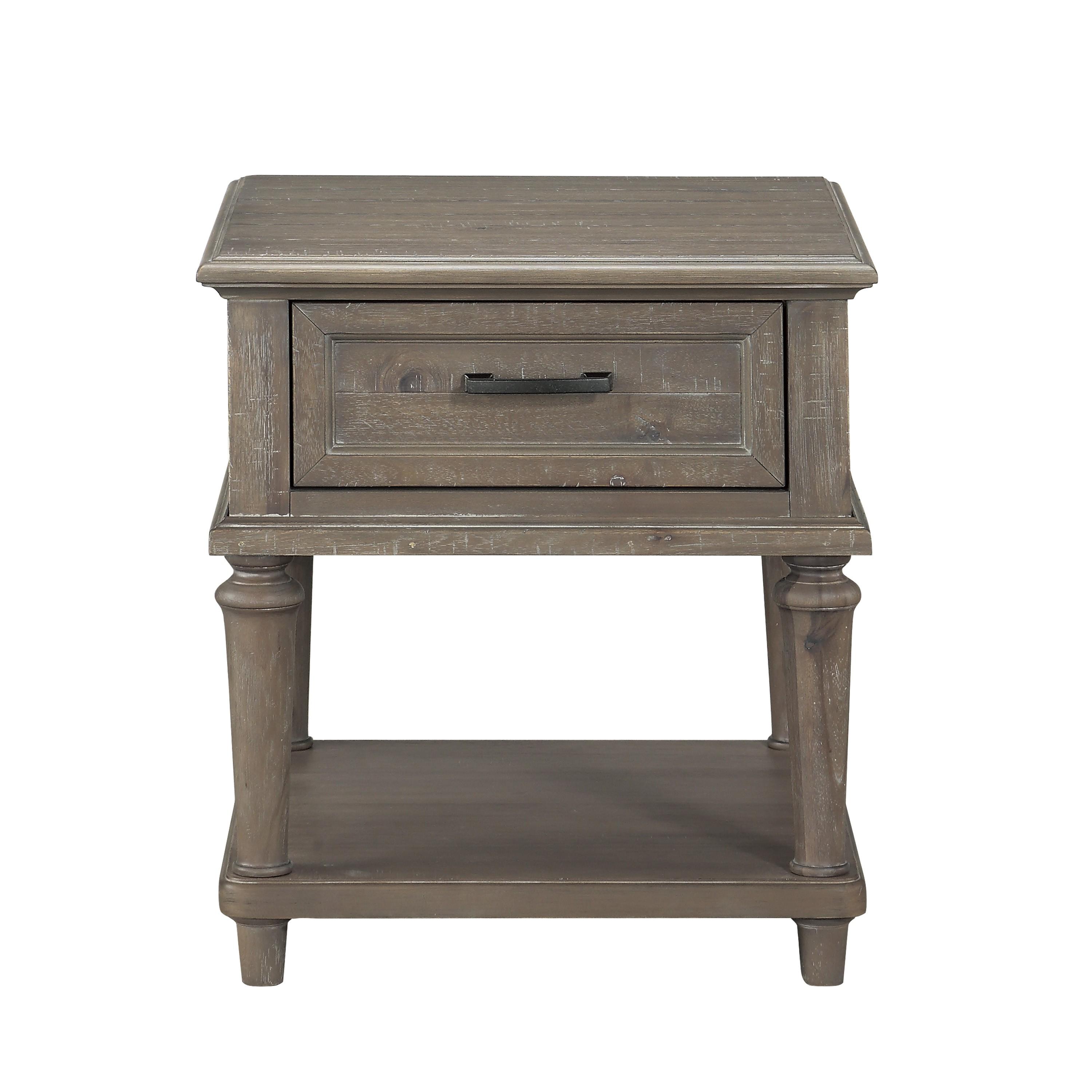 Transitional End Table 1689BR-04 Cardano 1689BR-04 in Light Brown 