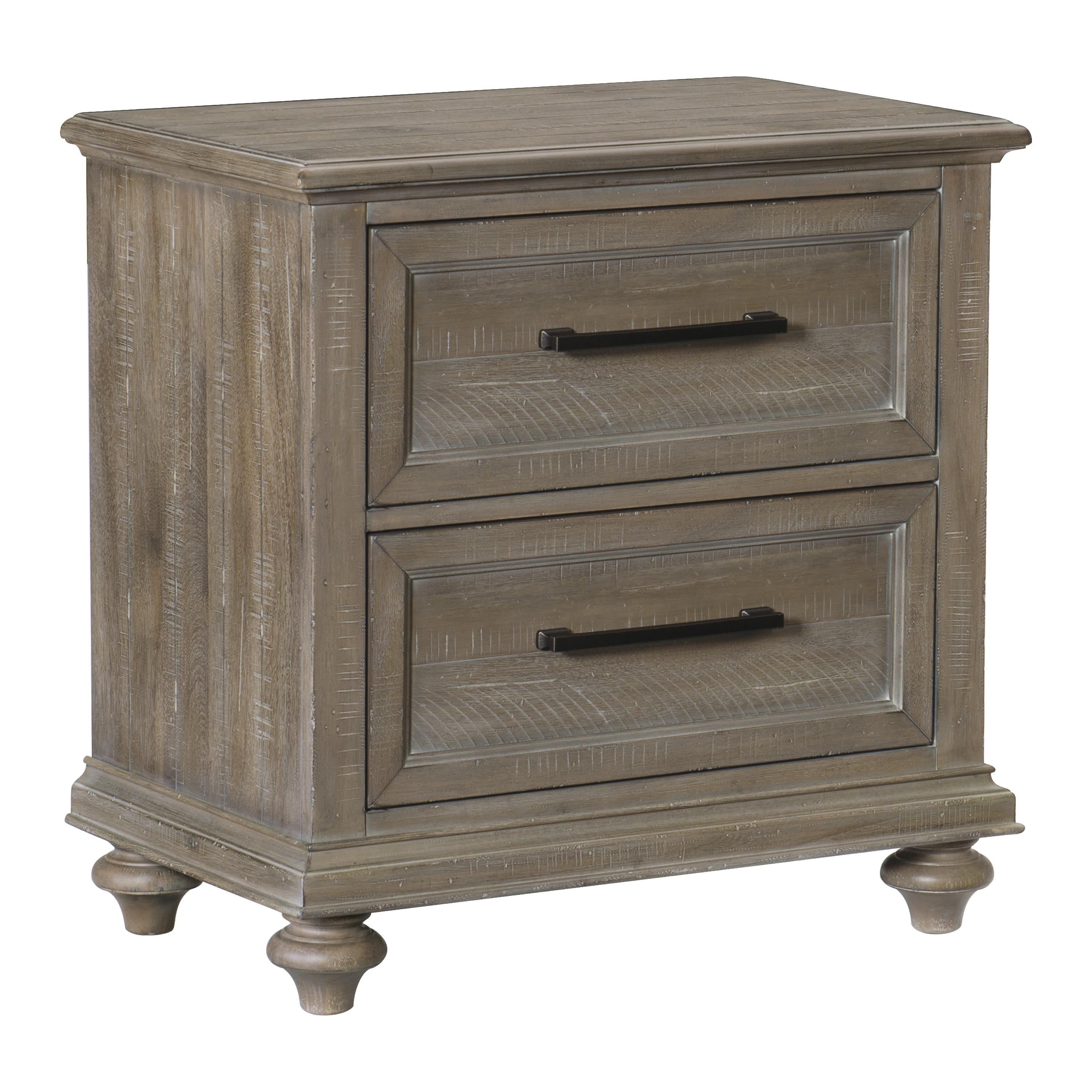 Transitional Nightstand 1689BR-4 Cardano 1689BR-4 in Light Brown 