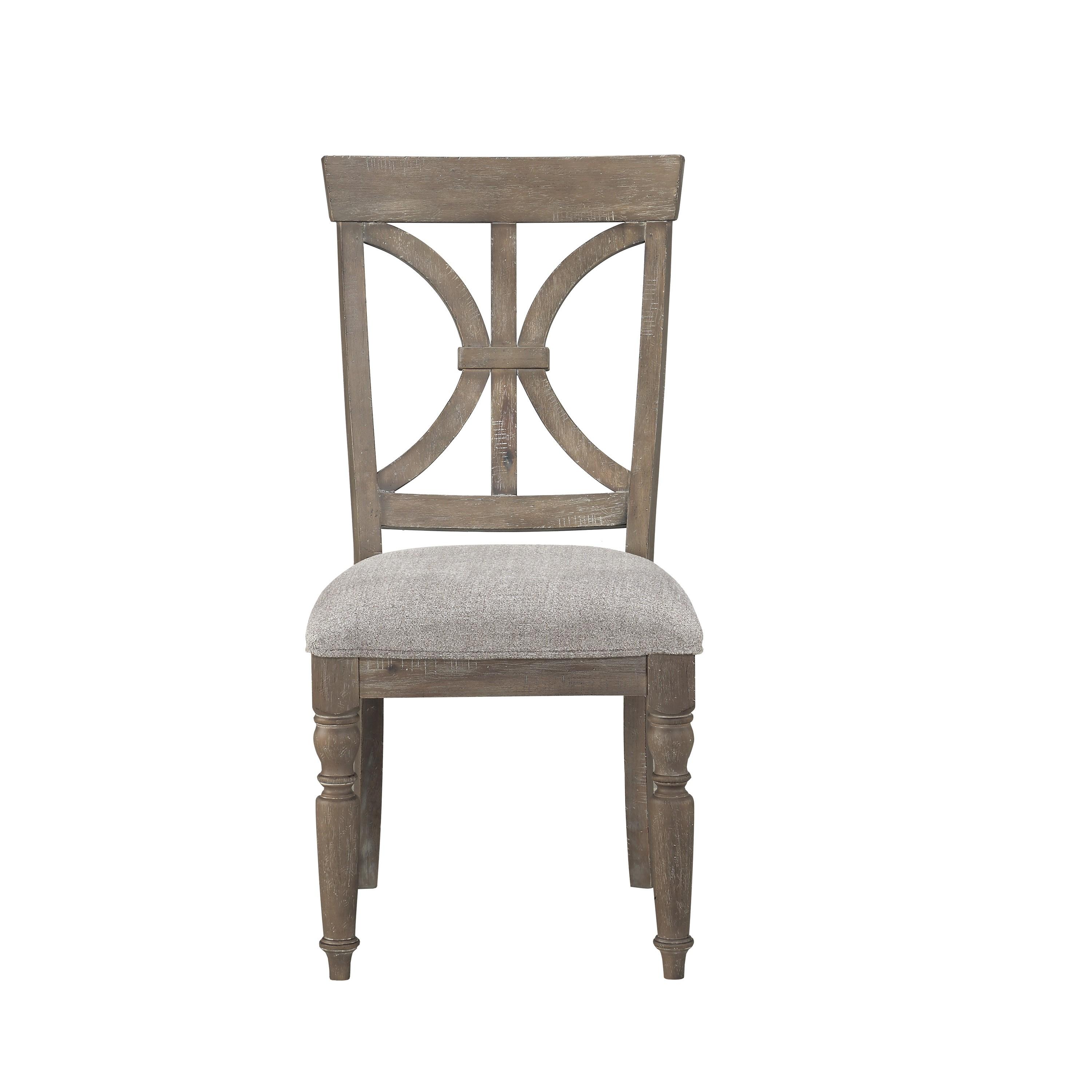 

    
Transitional Driftwood Light Brown Wood Side Chair Set 2pcs Homelegance 1689BRS Cardano
