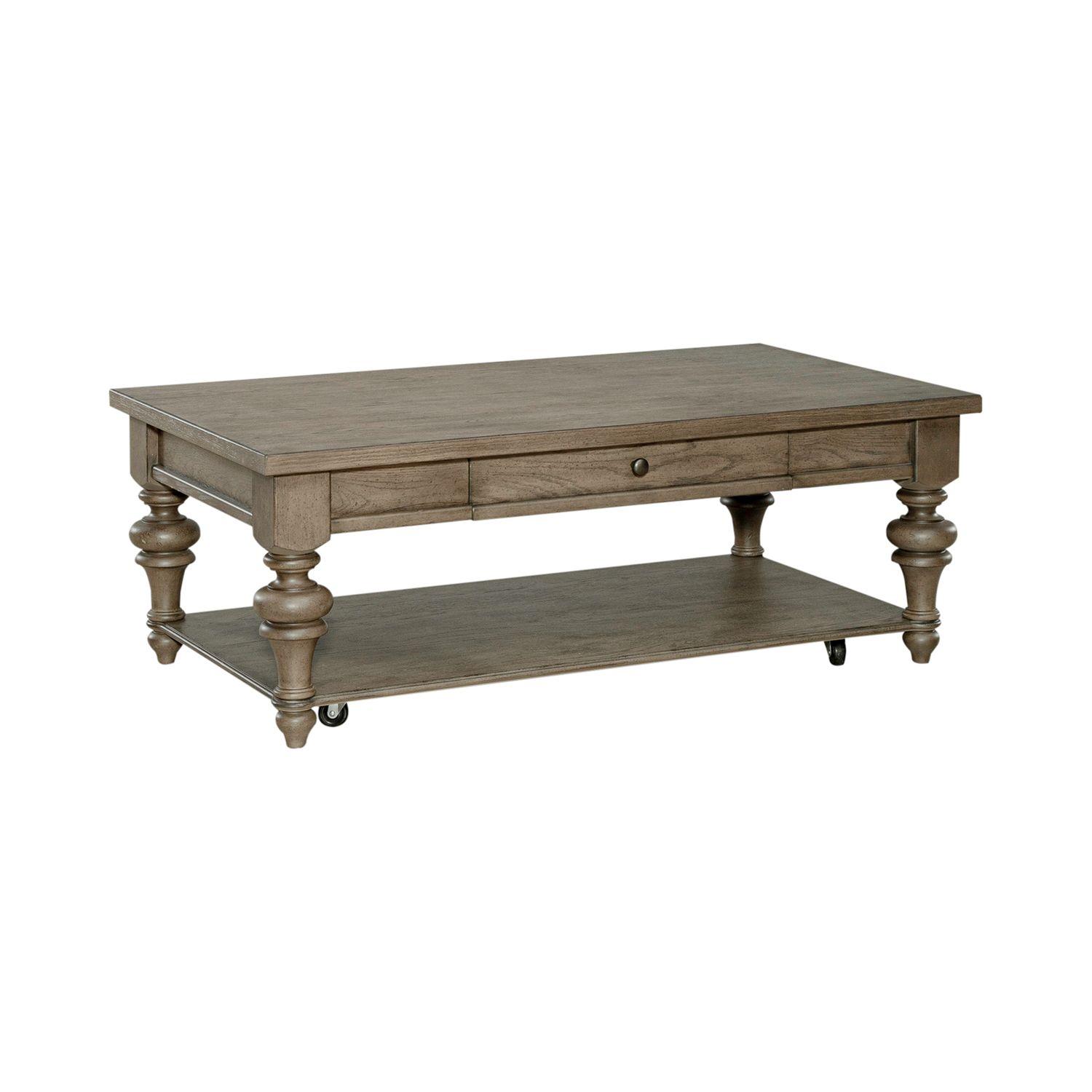 Transitional Cocktail Table Americana Farmhouse (615-OT) 615-OT1010 in Taupe 