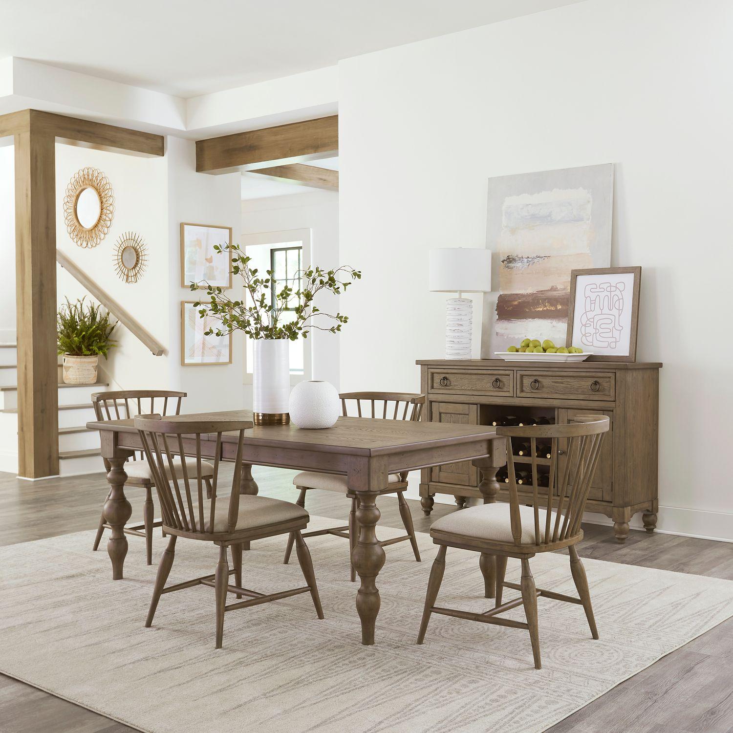 

    
Transitional Dusty Taupe Dining Room Set 5Pcs 615-CD-5RLS Liberty Furniture
