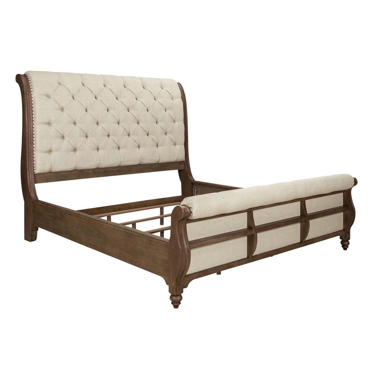 

    
Transitional Dusty Taupe Queen Sleigh Bed 615-BR-QSL Liberty Furniture
