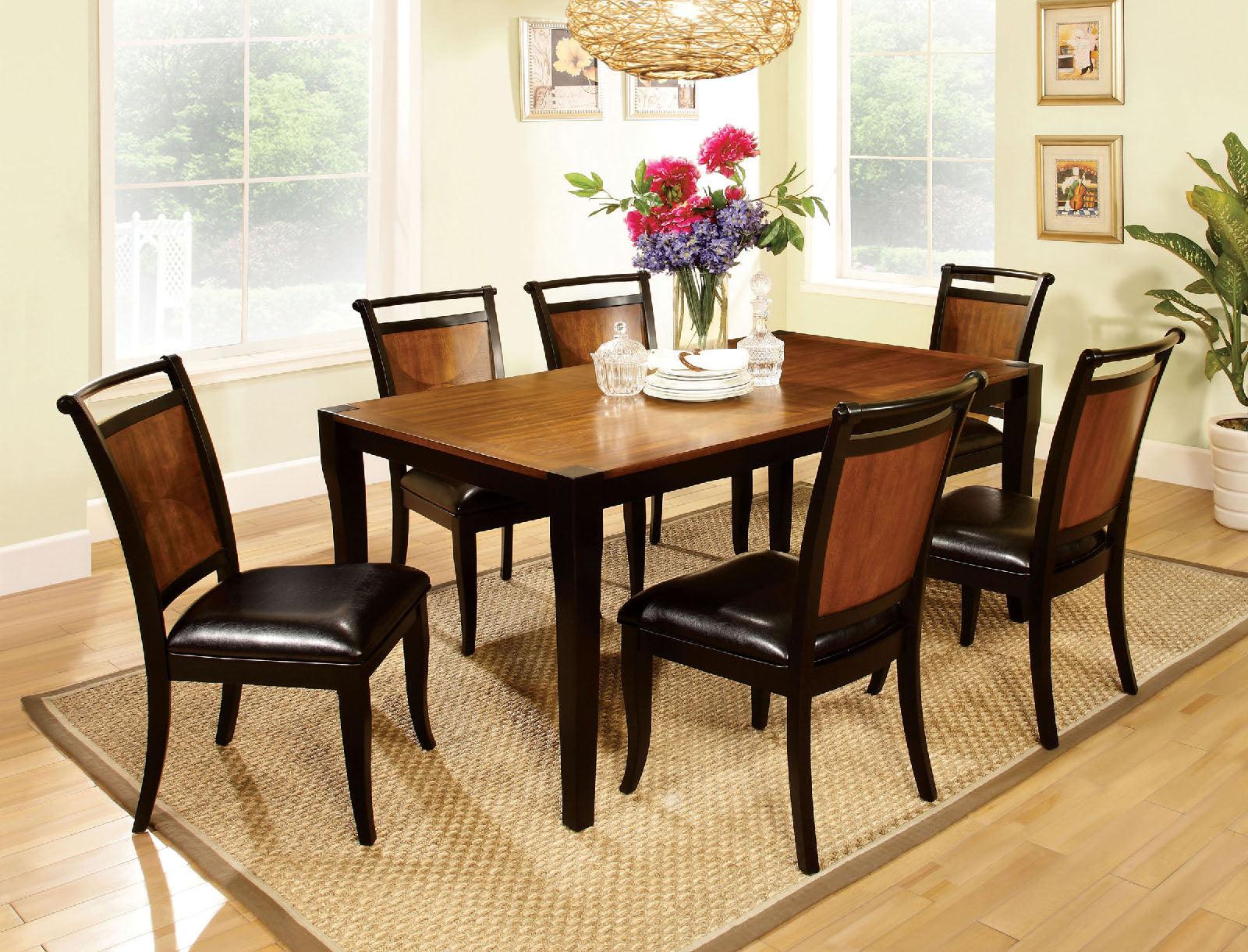 

    
Transitional Espresso & Black Solid Wood Dining Room Set 5pcs Furniture of America Salida
