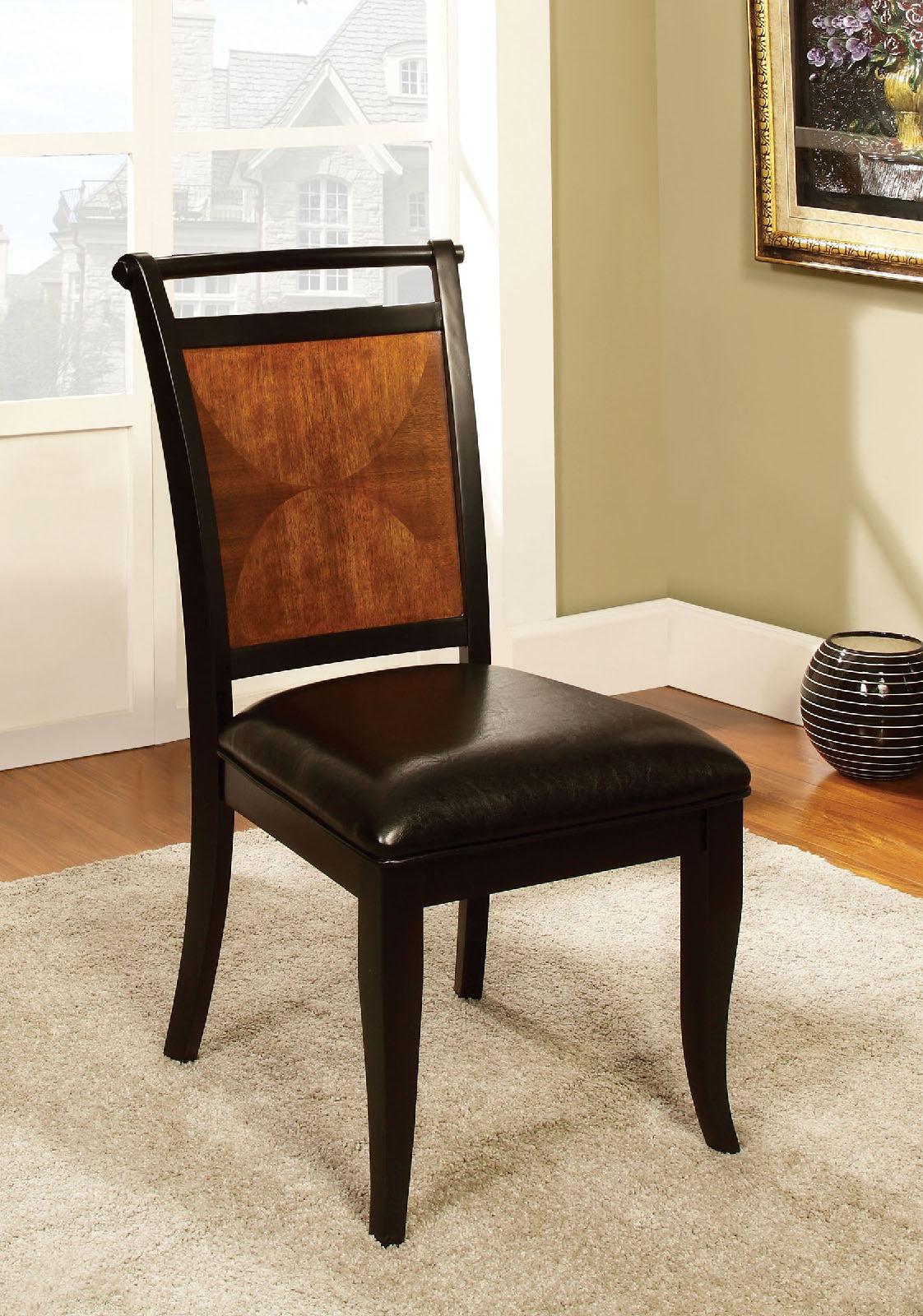 

    
Furniture of America CM3034SC-2PK Salida Dining Side Chair Espresso/Black CM3034SC-2PK
