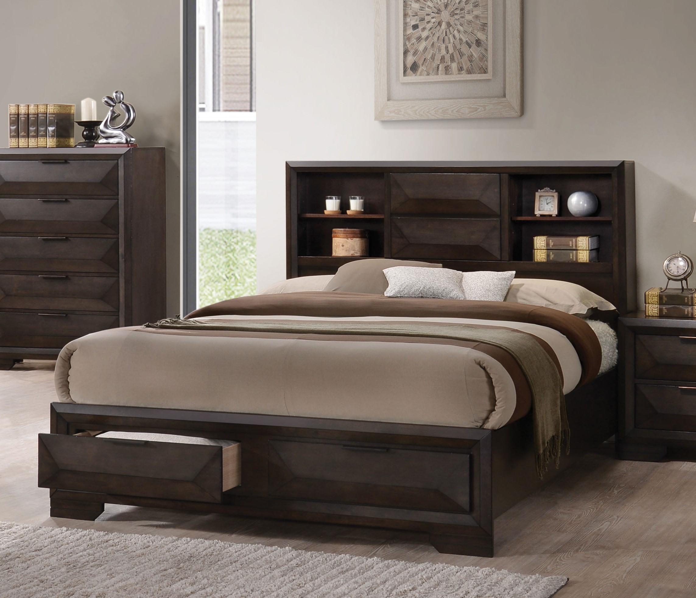 

    
Acme Furniture Merveille-22867EK Storage Bedroom Set Espresso 22867EK-Set-5
