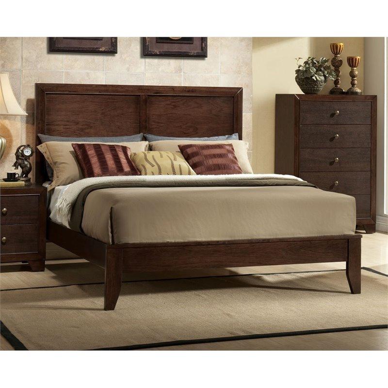 Transitional Panel Bed Madison-19570Q 19570Q in Espresso Matte Lacquer