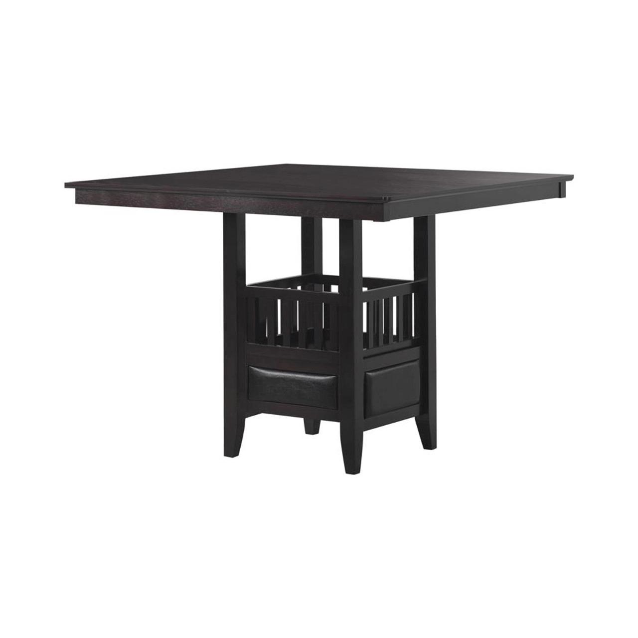

    
Transitional Espresso Solid Hardwood Counter Height Table Coaster 100958 Jaden
