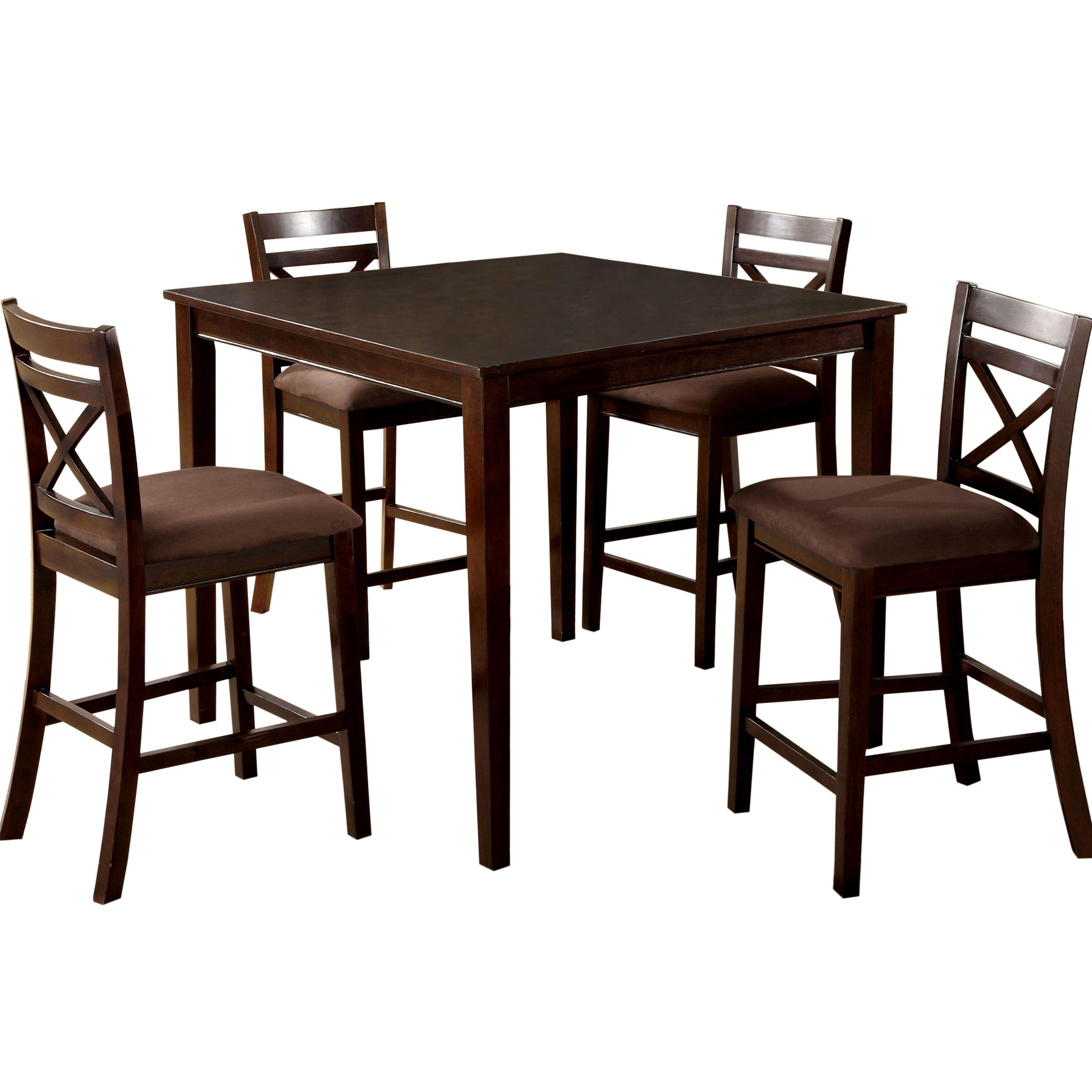 

    
Transitional Espresso Solid Wood Counter Dining Set 5pcs Furniture of America CM3400PT-5PK Weston

