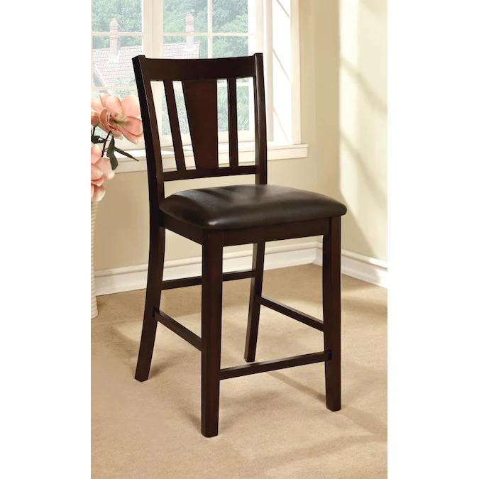 Transitional Counter Height Chair CM3336PC-2PK Edgewood CM3336PC-2PK in Espresso Leatherette