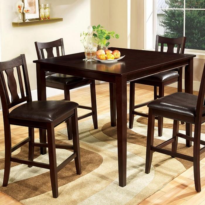 Transitional Counter Height Dining Set West Creek Counter Height Dining Room Set 5PCS CM3888PT-5PK CM3888PT-5PK in Espresso Leatherette
