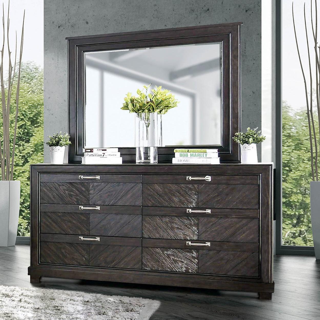 

    
Transitional Espresso Solid Wood Dresser w/Mirror Furniture of America CM7315D*M Argyros
