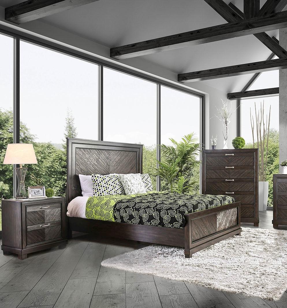 

    
Transitional Espresso Solid Wood King Bedroom Set 3pcs Furniture of America CM7315 Argyros
