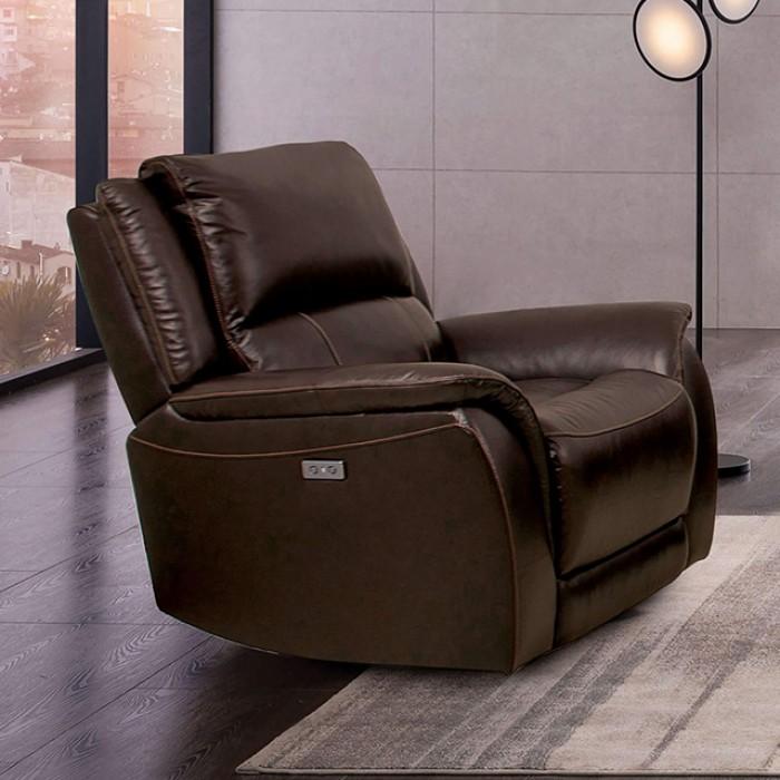 

    
Transitional Espresso Solid Wood Power Reclining Chair Furniture of America Gorgius CM9910ES-CH-PM-C
