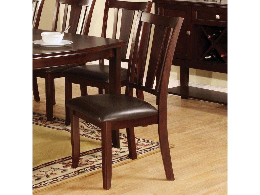 Transitional Dining Side Chair CM3336SC-2PK Edgewood CM3336SC-2PK in Espresso Leatherette