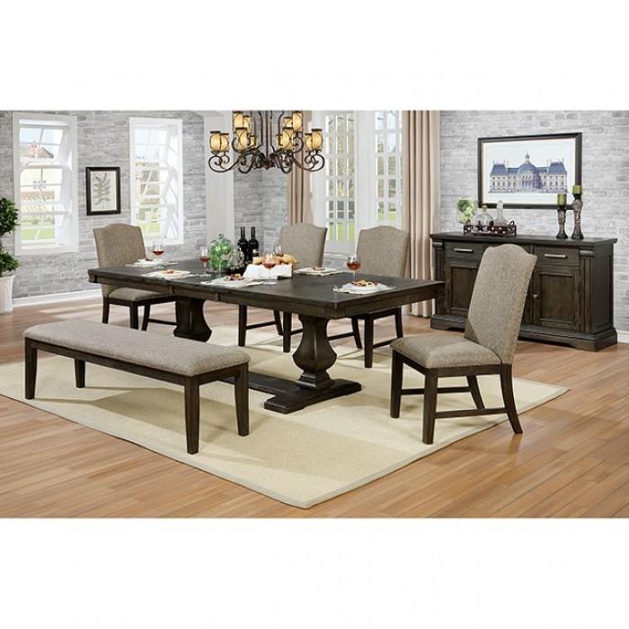 

    
Transitional Espresso & Warm Gray Solid Wood Dining Room Set 7pcs w/Server Furniture of America Faulk
