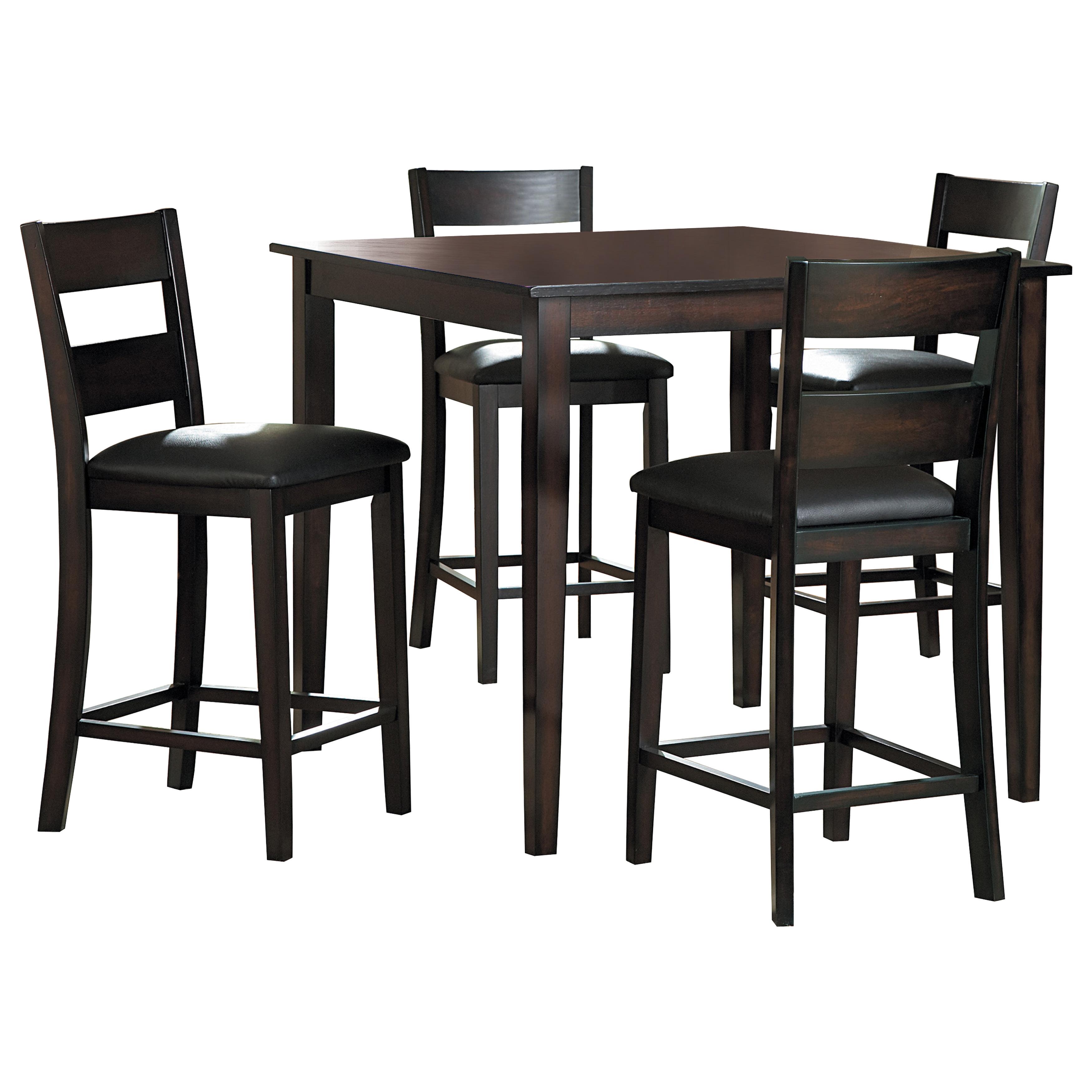 Transitional Counter Height Set 2425-36 Griffin 2425-36 in Espresso Faux Leather