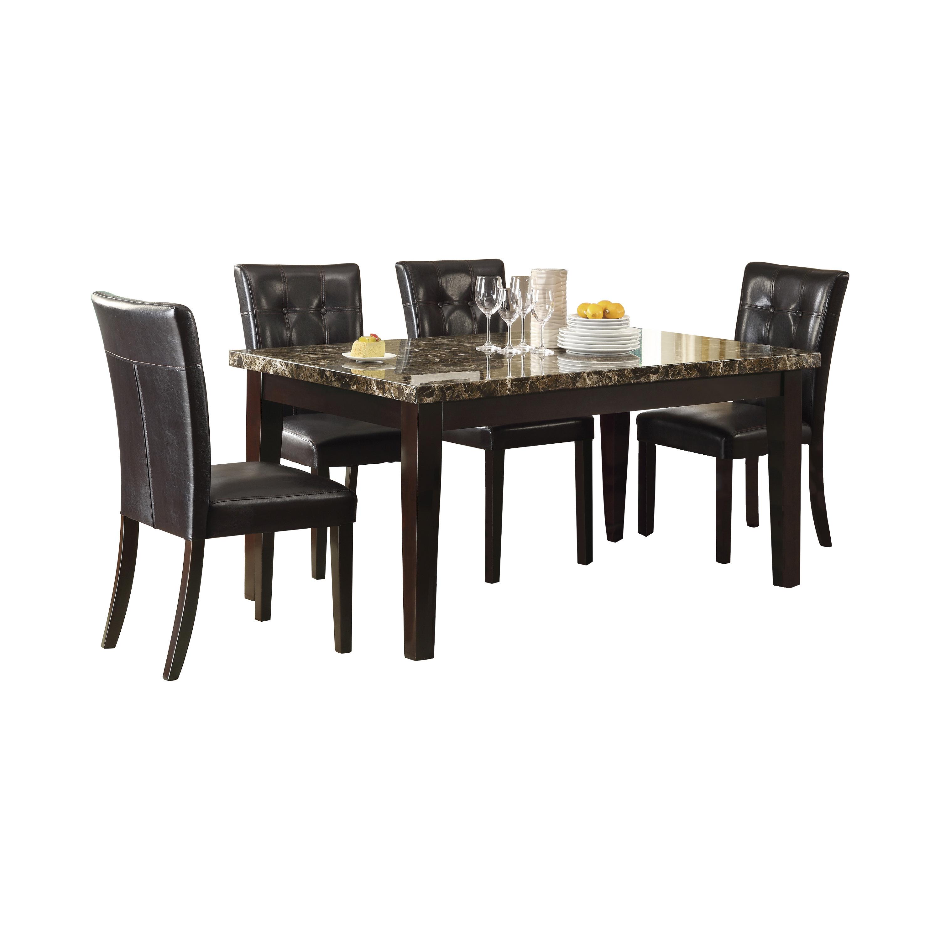 Transitional Dining Room Set 2544-64*5 Teague 2544-64*5 in Espresso Faux Leather
