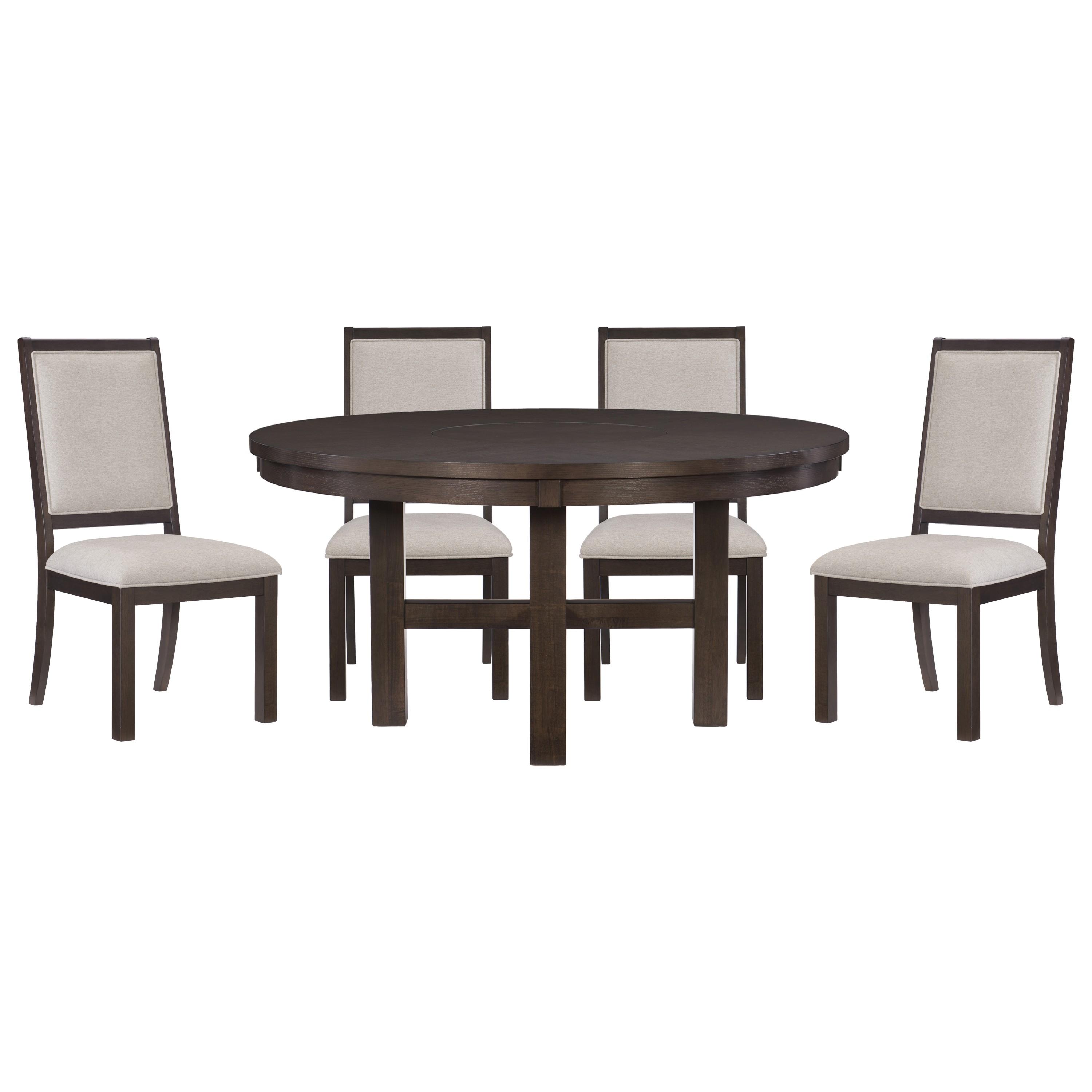Transitional Dining Room Set 5718-60*5PC Josie 5718-60*5PC in Espresso Polyester